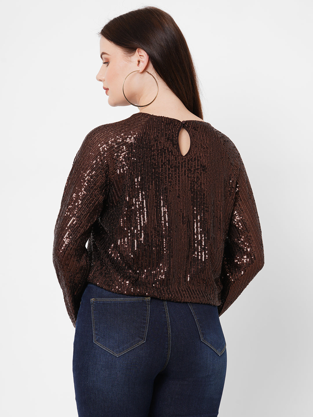 Women Brown Party Wear Top