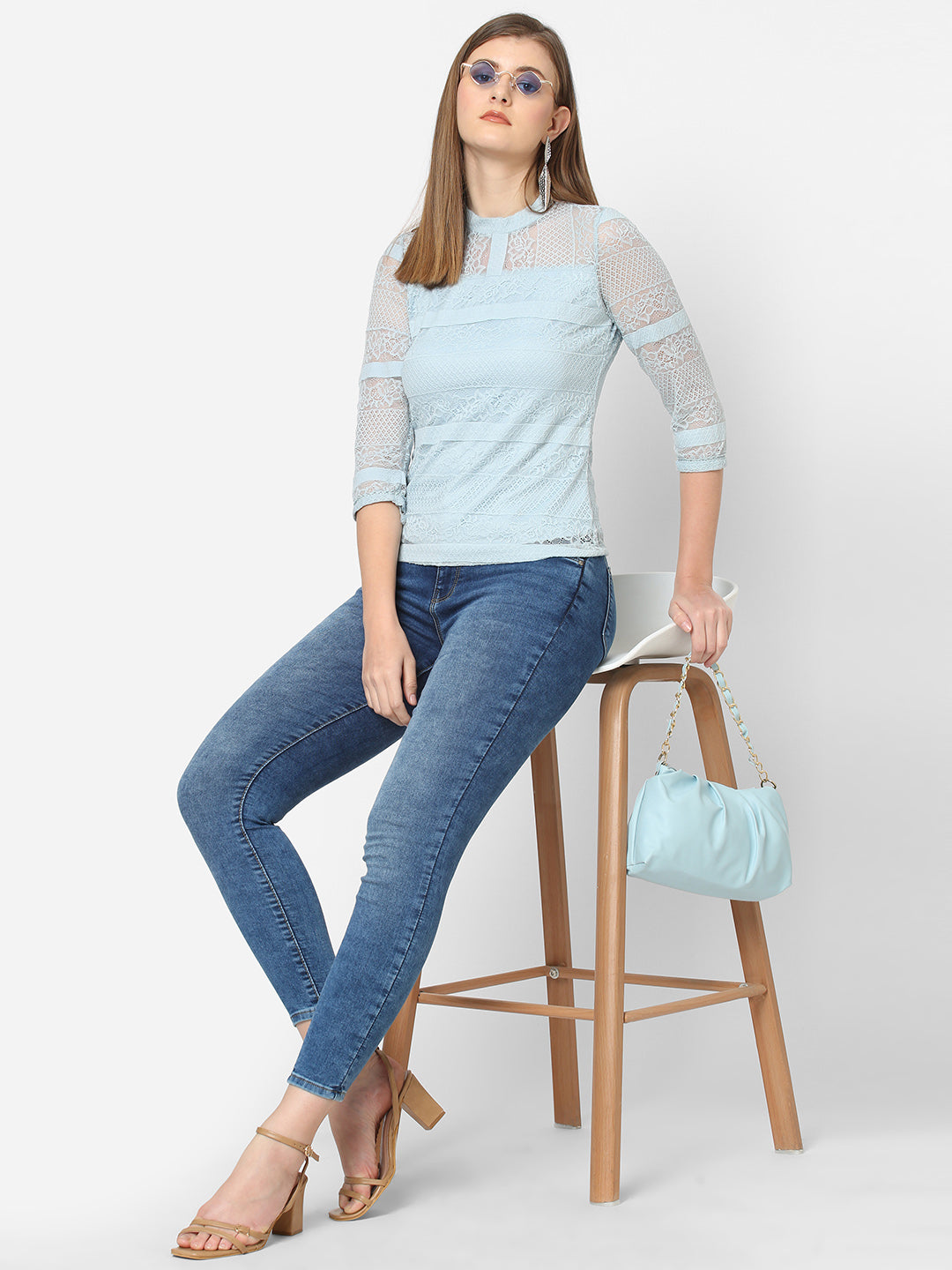 Women Aqua Blue Top