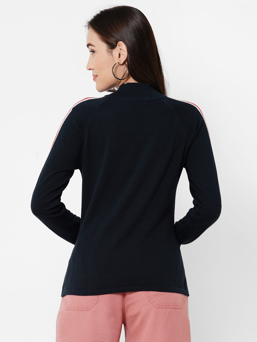 Women Navy Slim Top