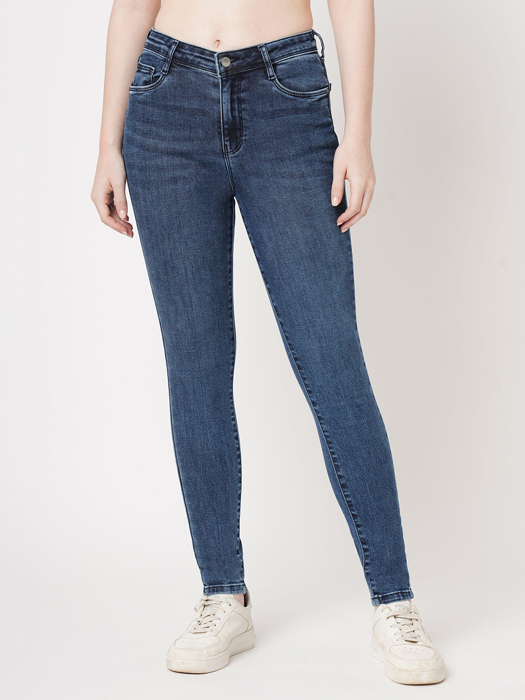 Women Blue High-Rise Skinny Jeans