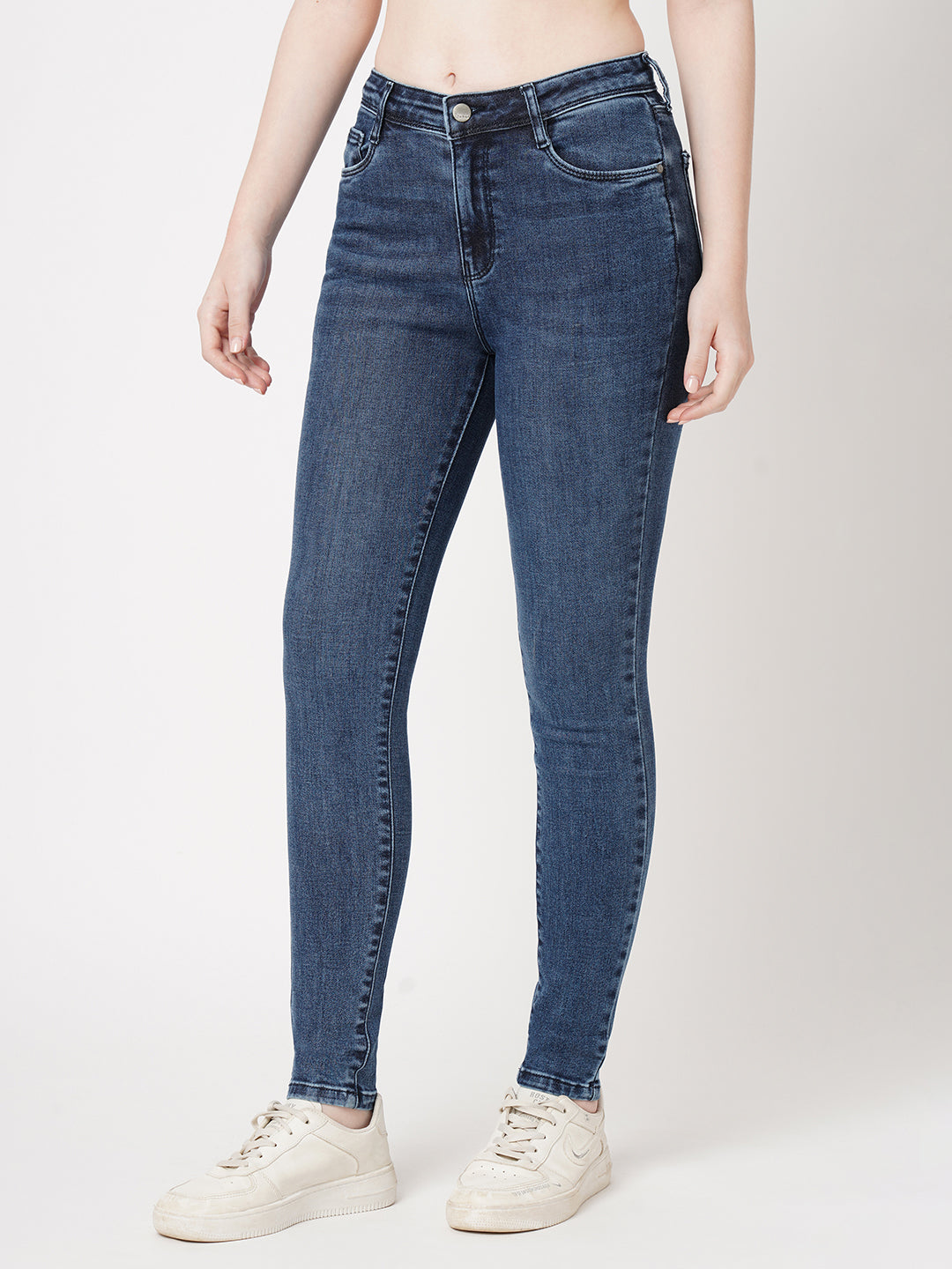 Women Blue High-Rise Skinny Jeans