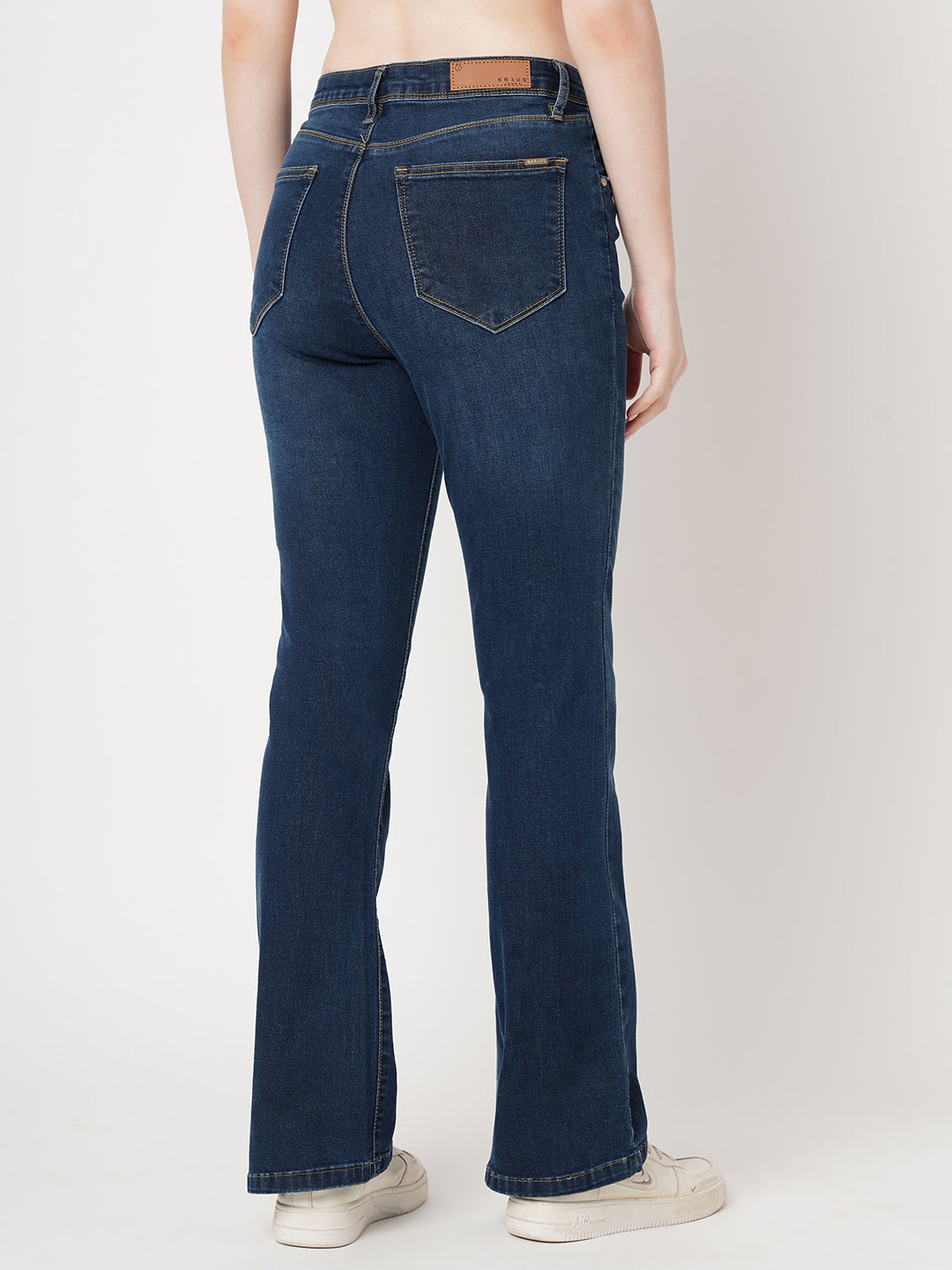 Women High-Rise Mini Flare Jeans
