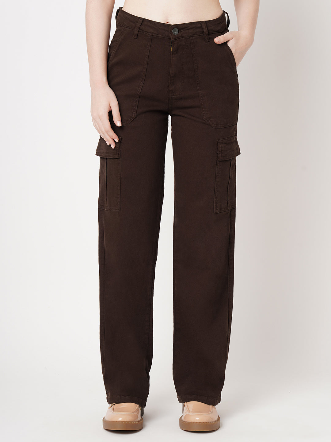 Women Sepia High-Rise Cargo