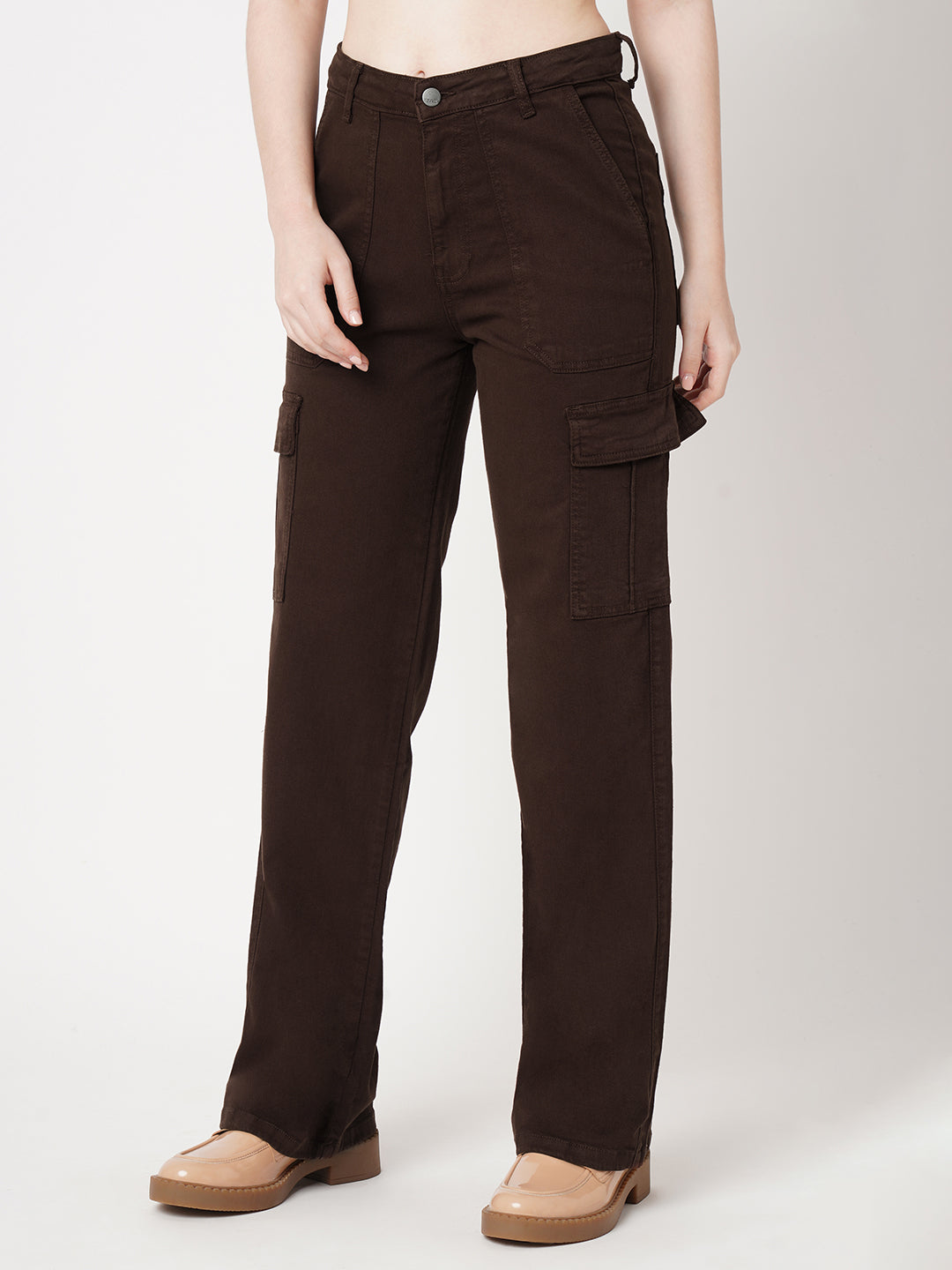 Women Sepia High-Rise Cargo