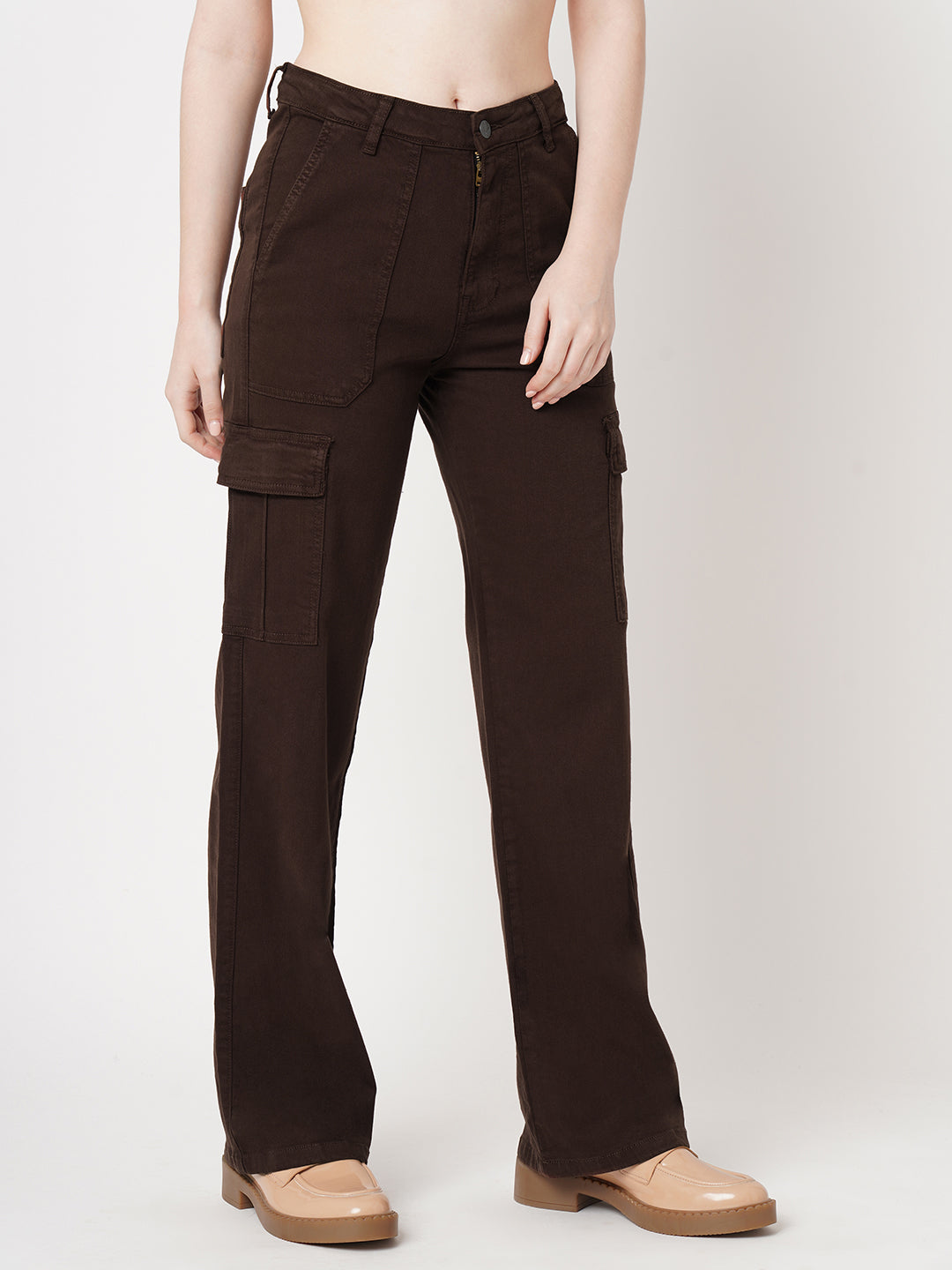 Women Sepia High-Rise Cargo