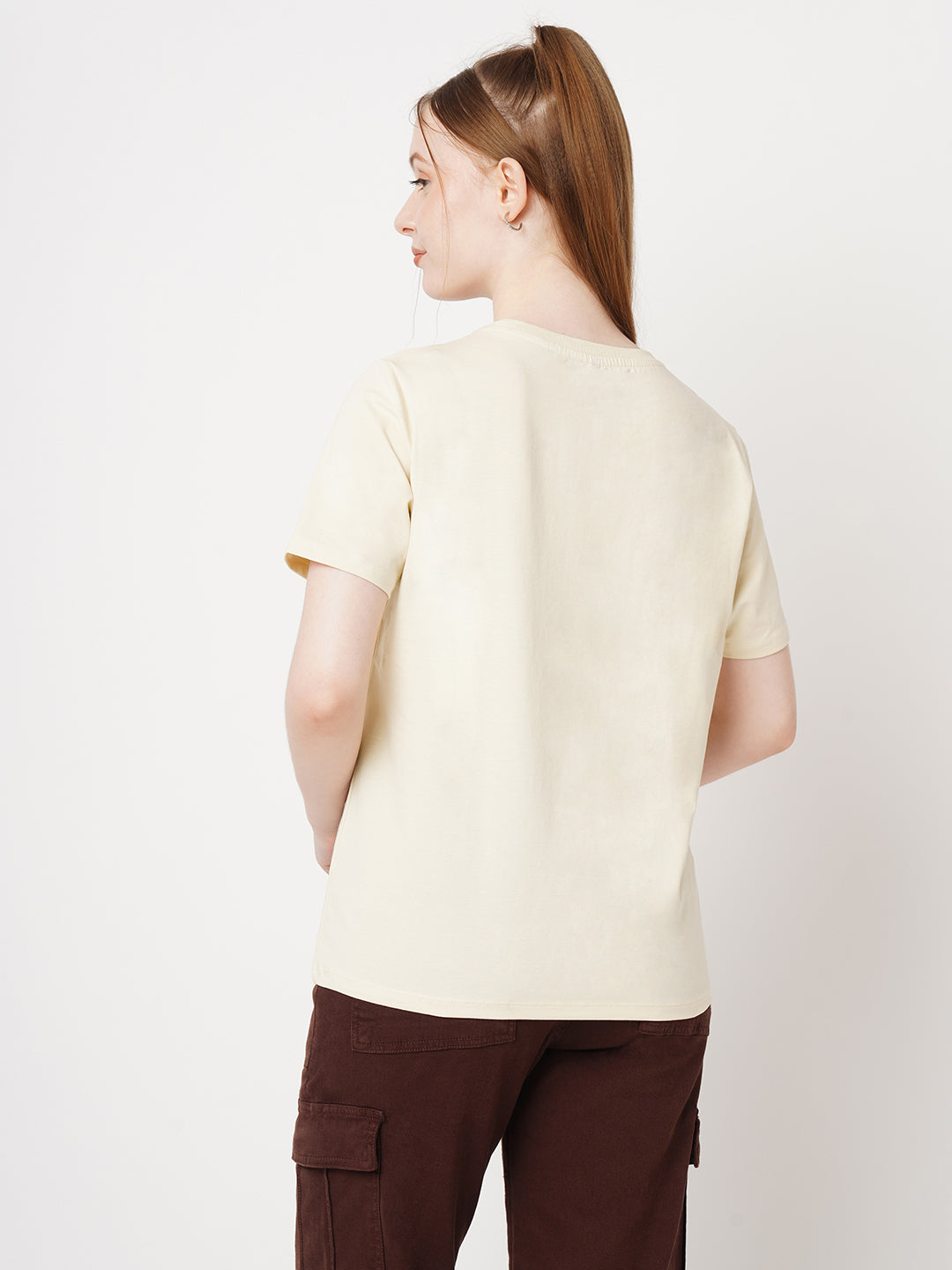 Women Cloud Cream Boxy Graphic Tees