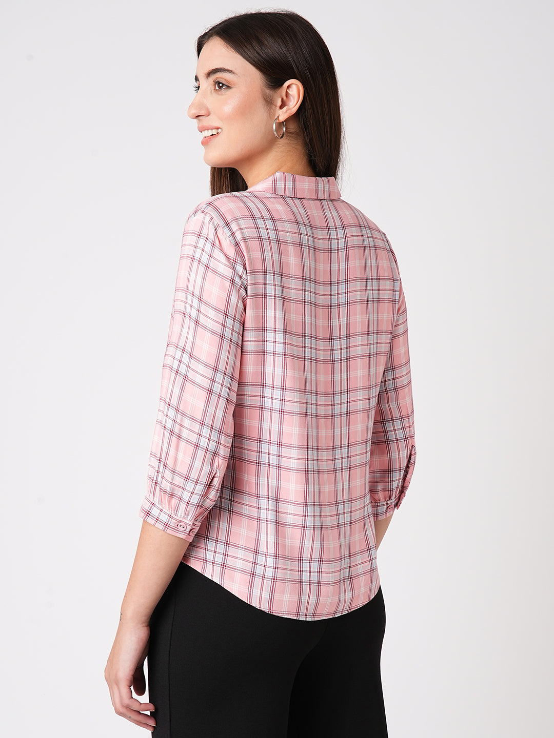 Women Pink Clay Checked Shirt