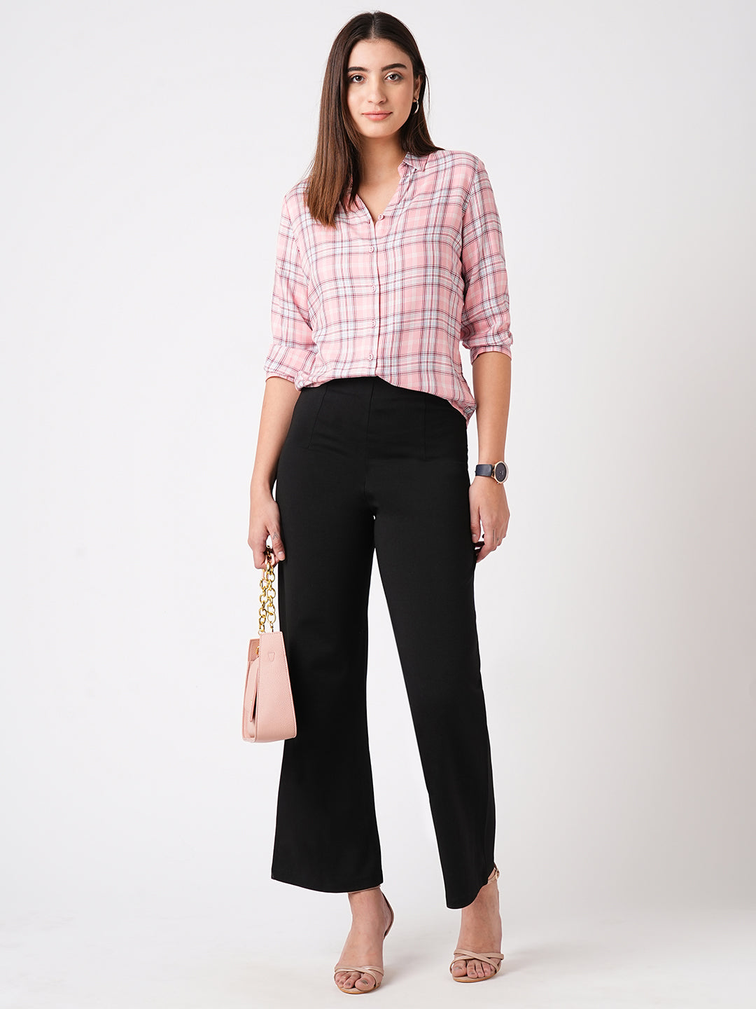 Women Pink Clay Checked Shirt