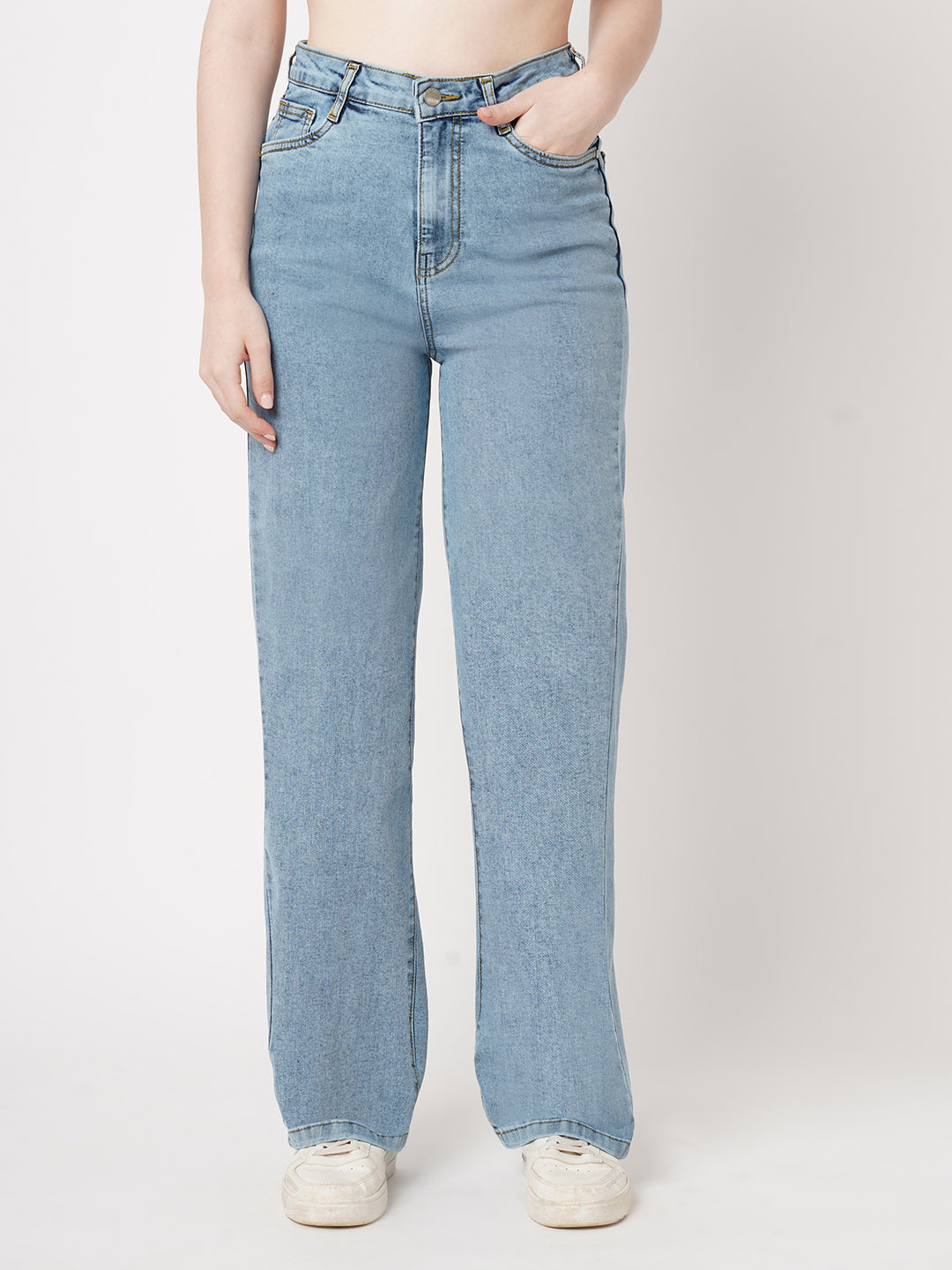Women High-Rise Loose Straight Jeans