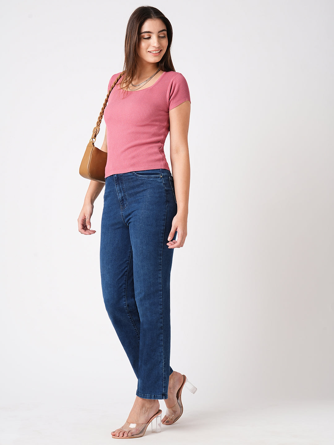 Women High-Rise Loose Straight Fit Jeans