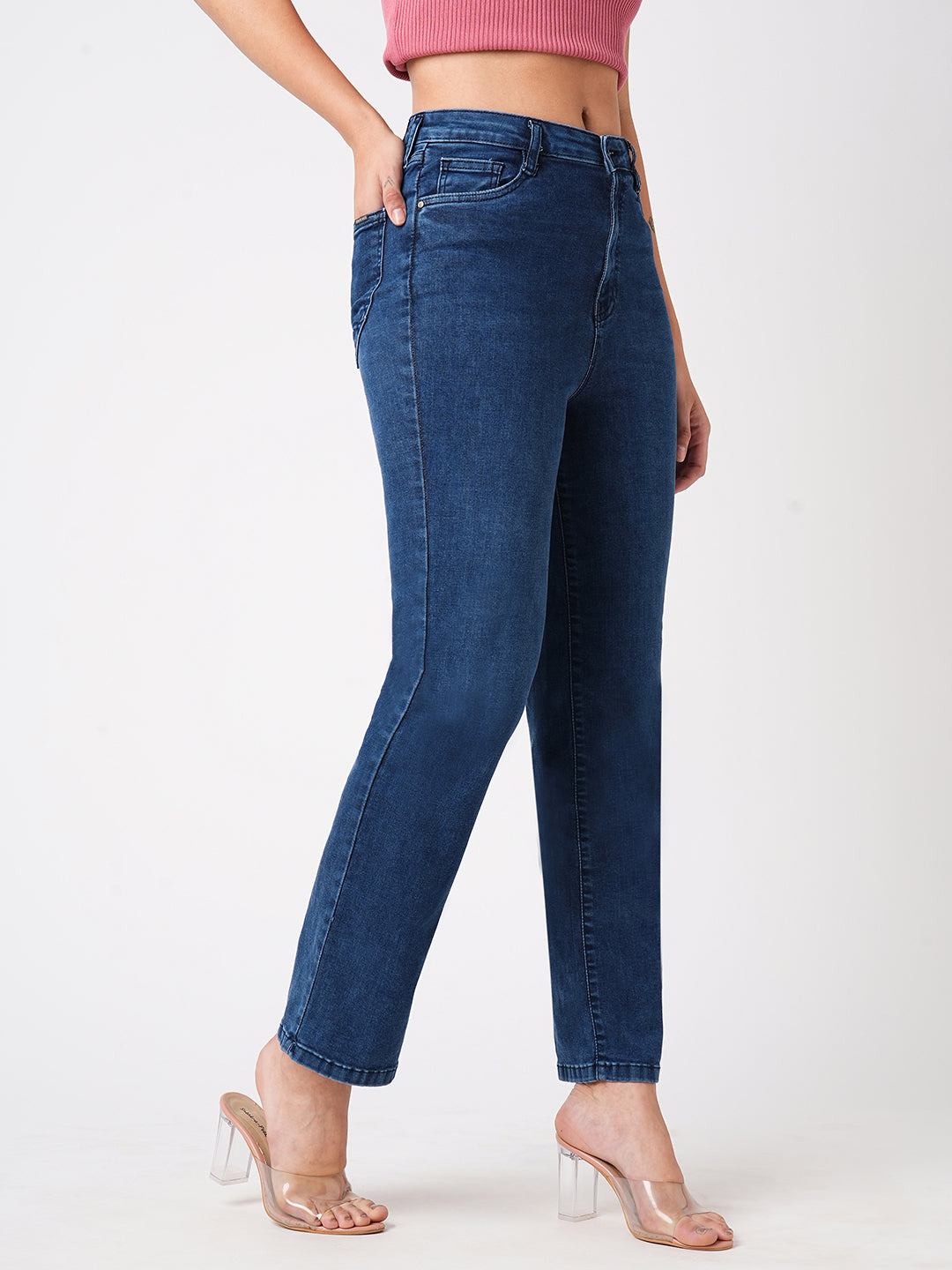 Women High-Rise Loose Straight Fit Jeans