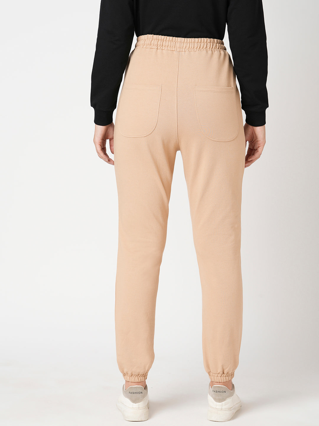 Women Beige High-Rise Jogger