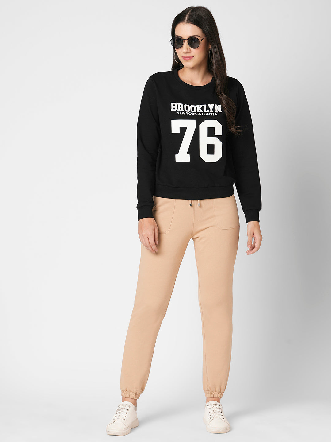 Women Beige High-Rise Jogger