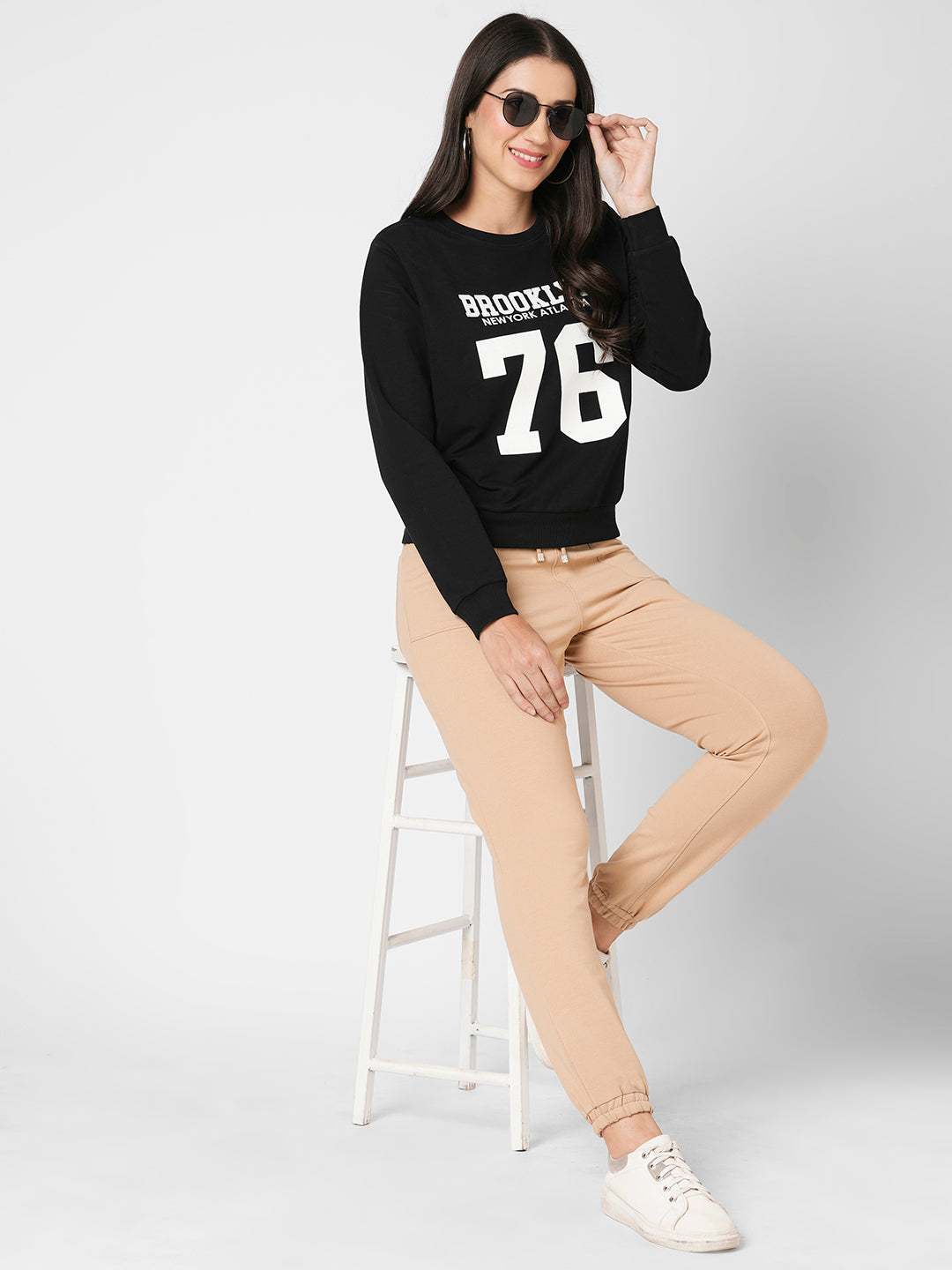 Women Beige High-Rise Jogger