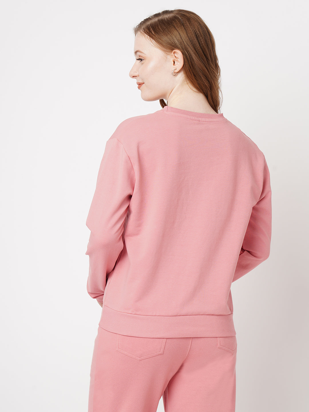 Women Printed Blush Pink Sweatshirt