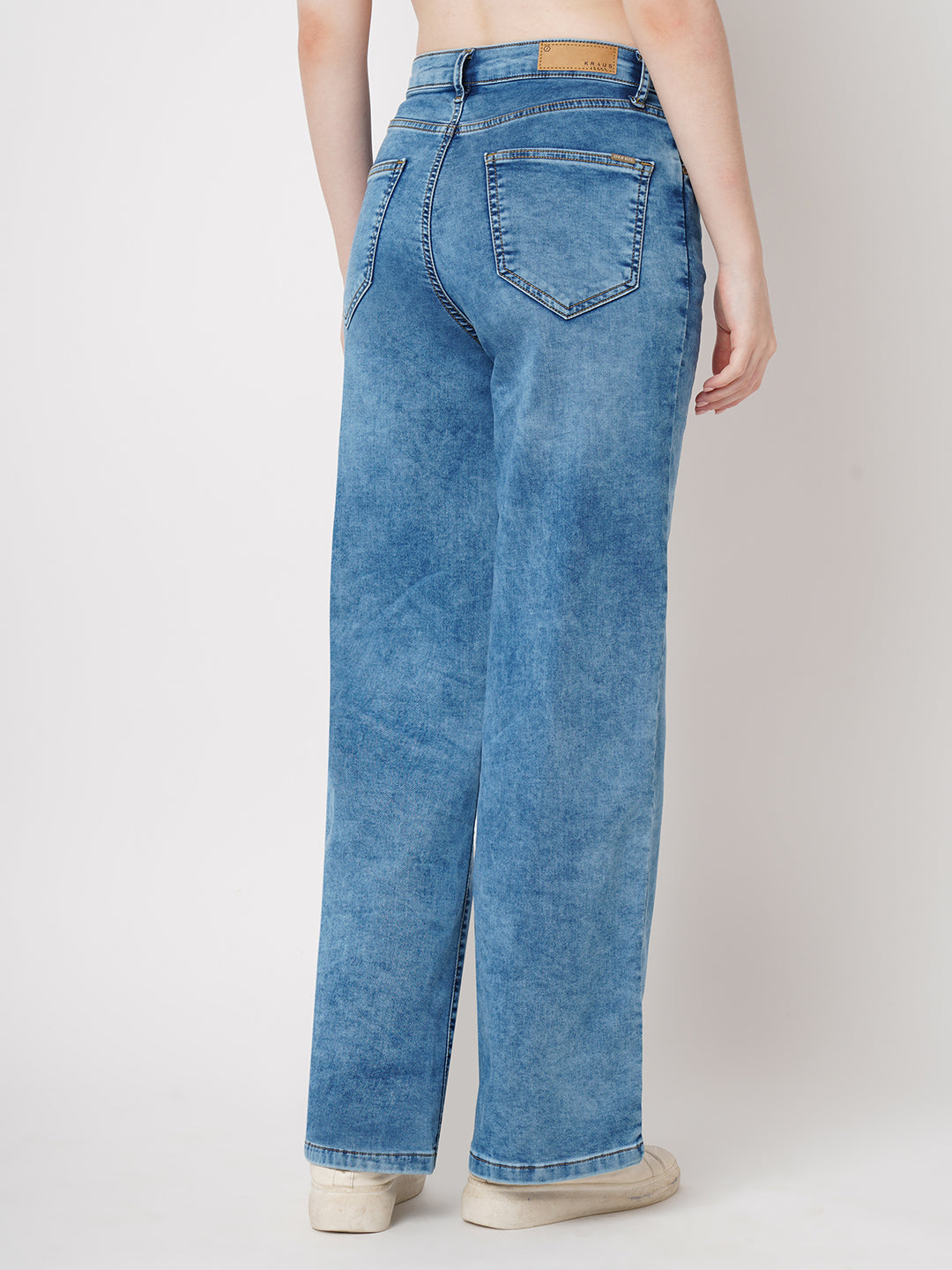 Women Blue High-Rise Wide Leg Jeans