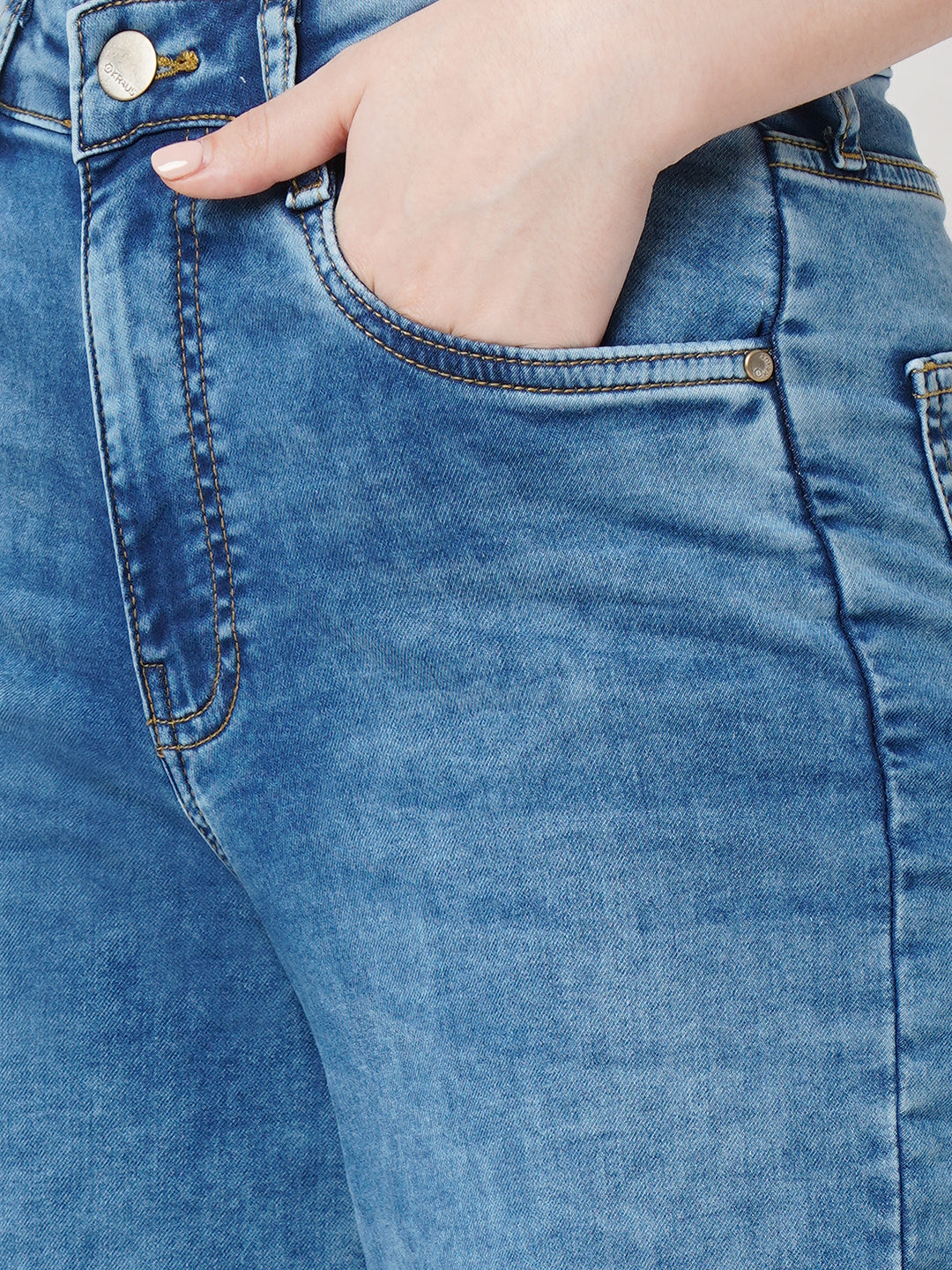 Women Blue High-Rise Wide Leg Jeans