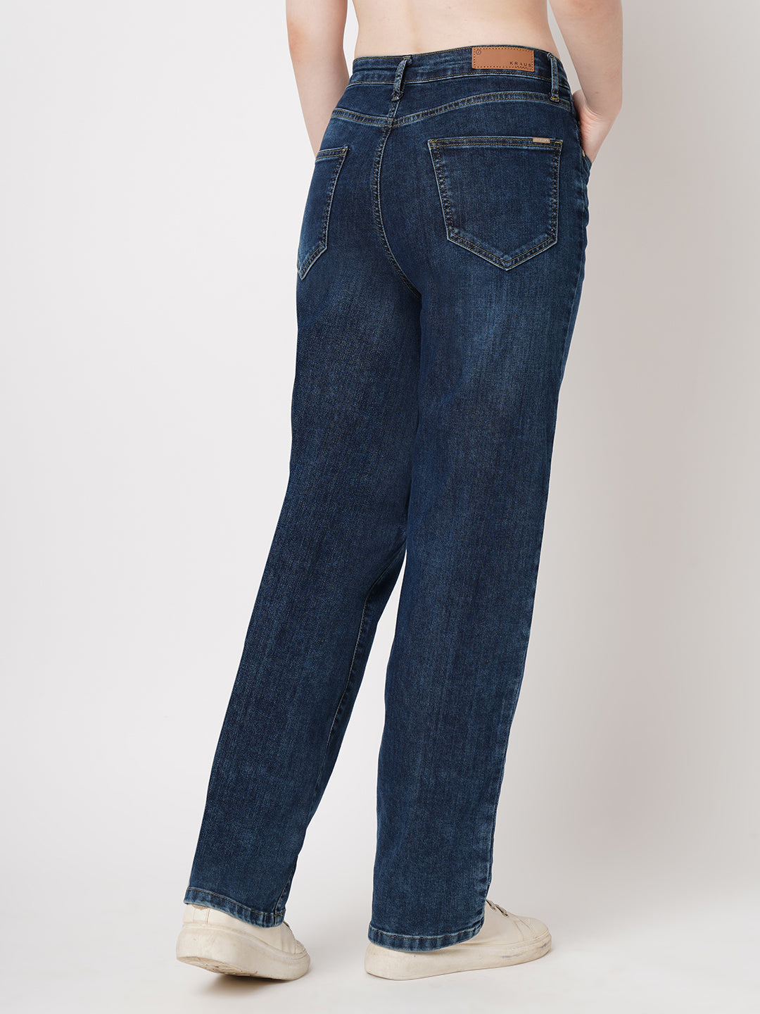 Women Blue High-Rise Relaxed Straight Fit Jeans