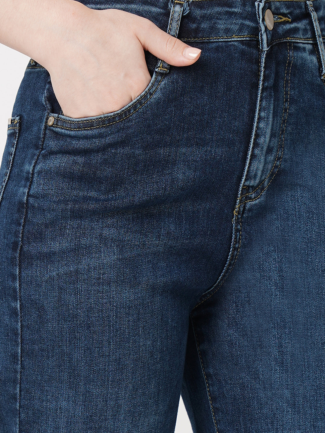 Women Blue High-Rise Relaxed Straight Fit Jeans