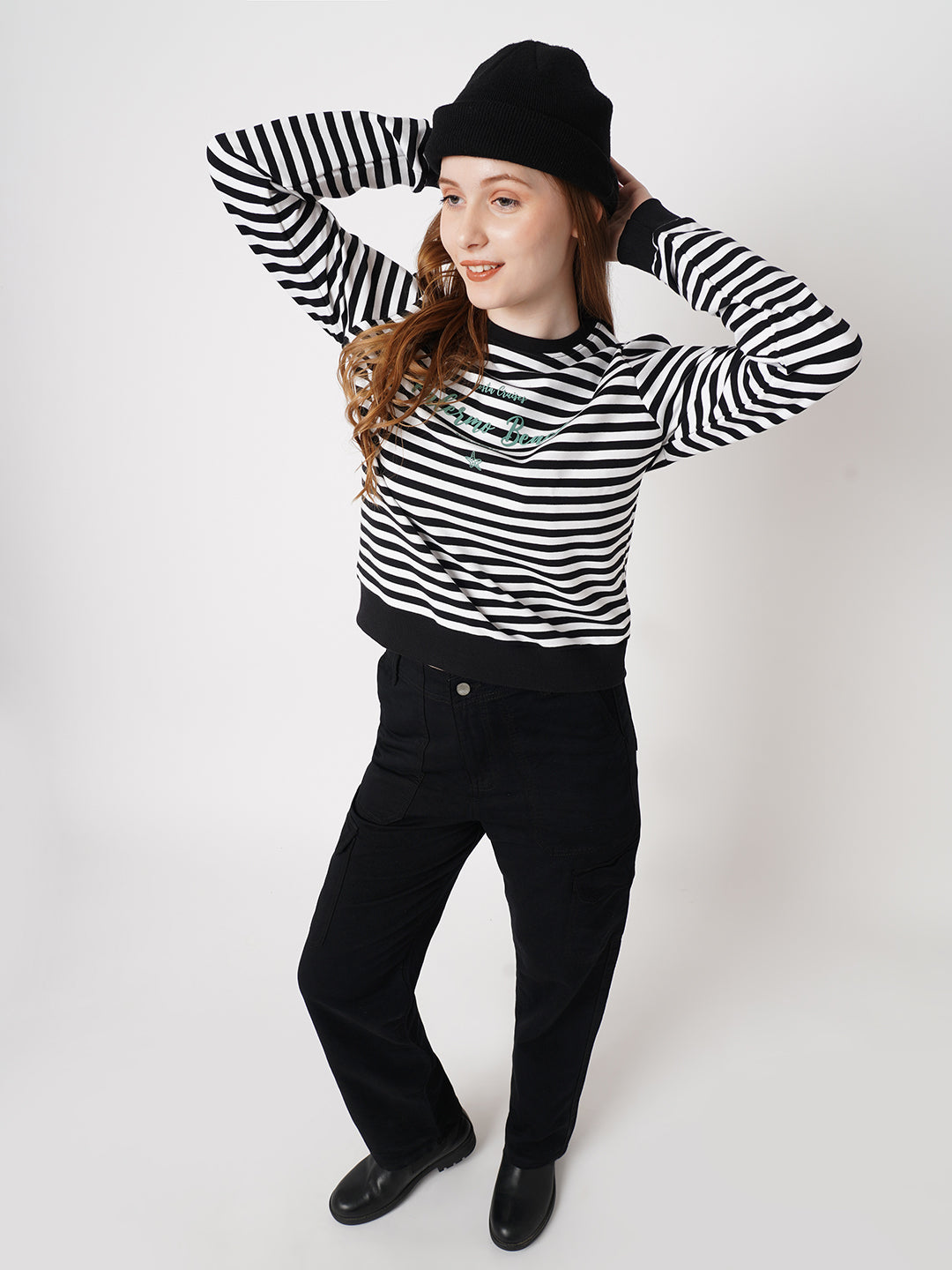 Women Black High-Rise Cargo