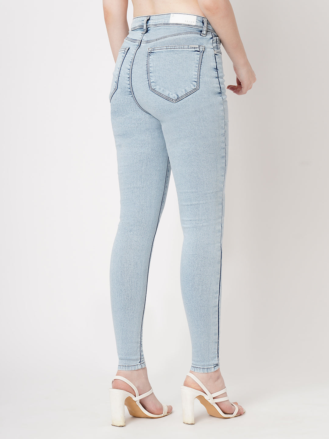 Women Light Blue High-Rise Skinny Jeans