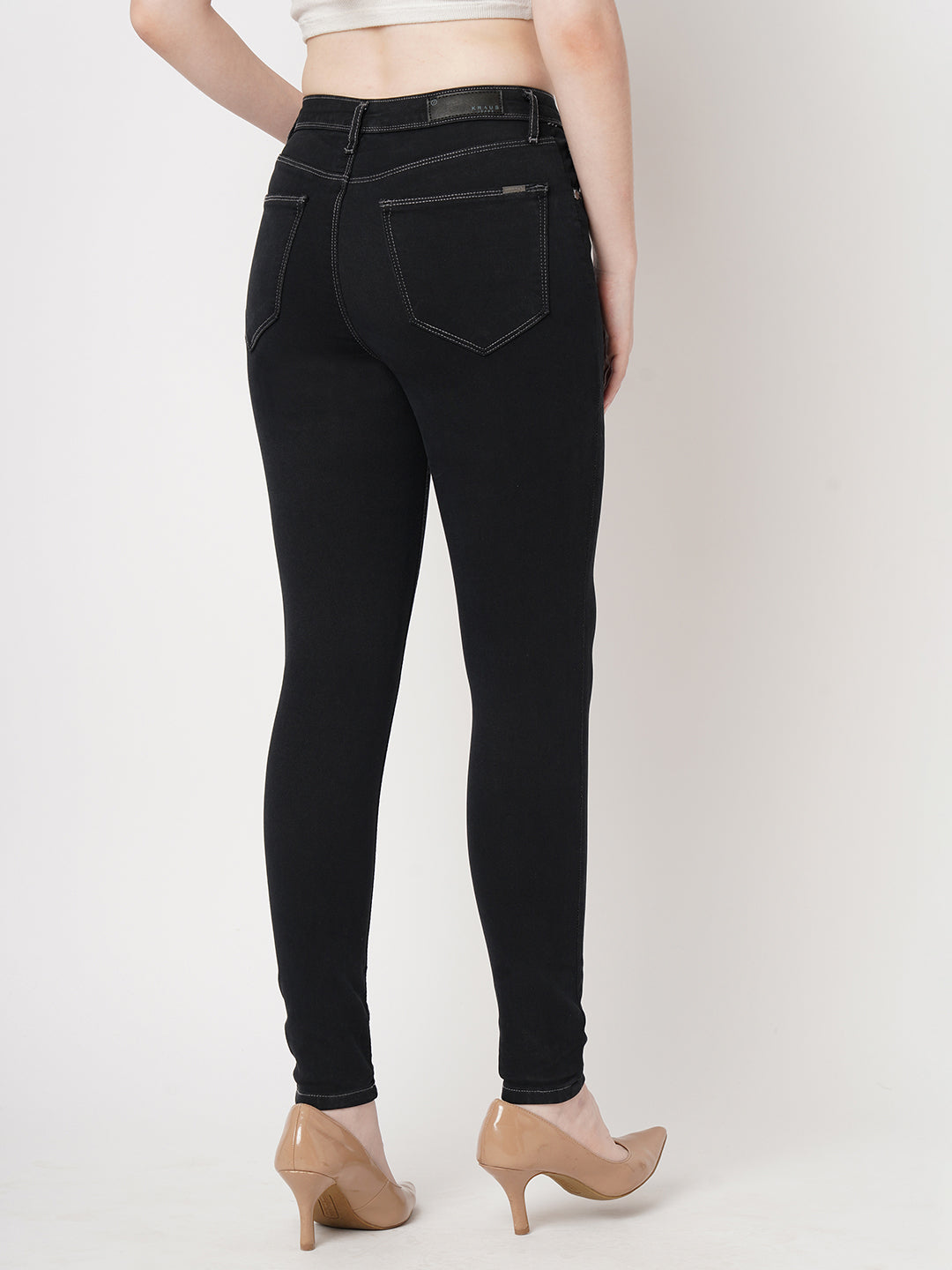 Women Dark Grey High-Rise Skinny Jeans