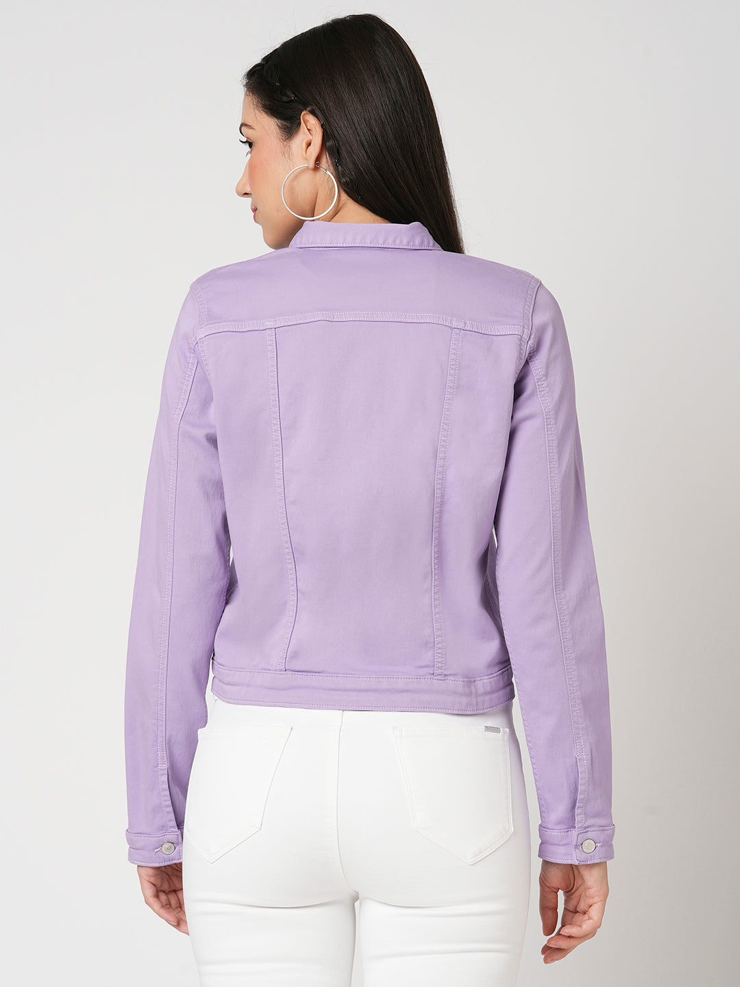 Women Lilac Denim Jacket