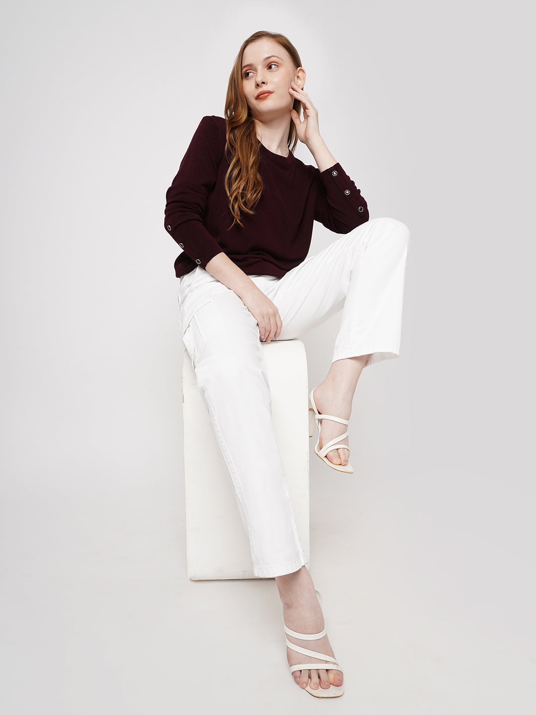 Women White Mid-Rise Cargo