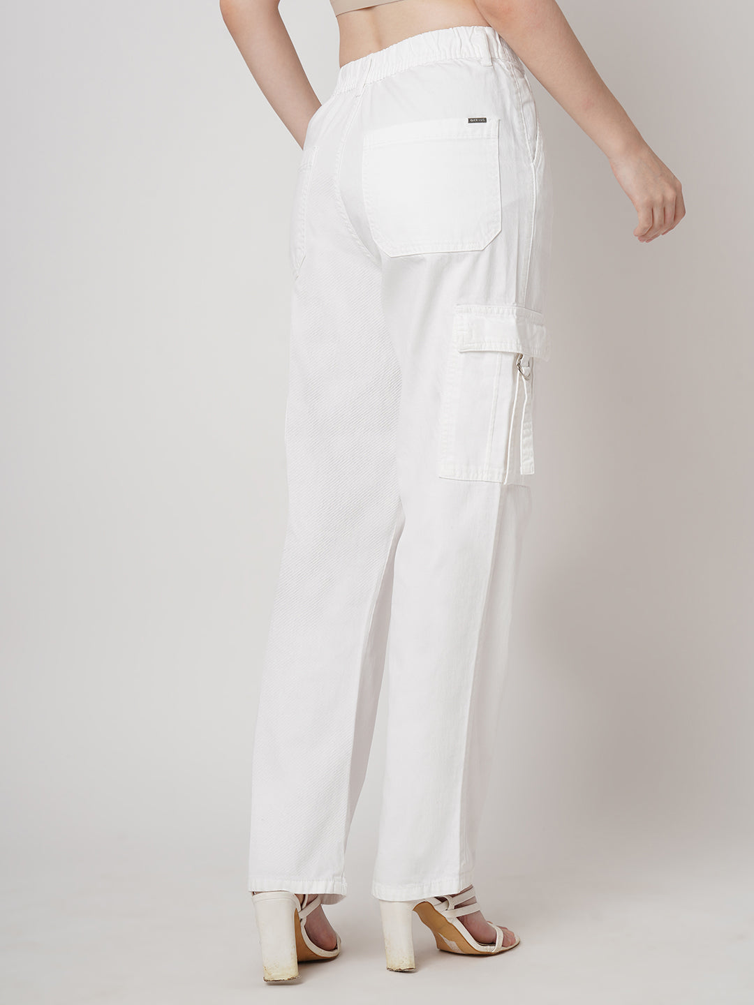 Women White Mid-Rise Cargo