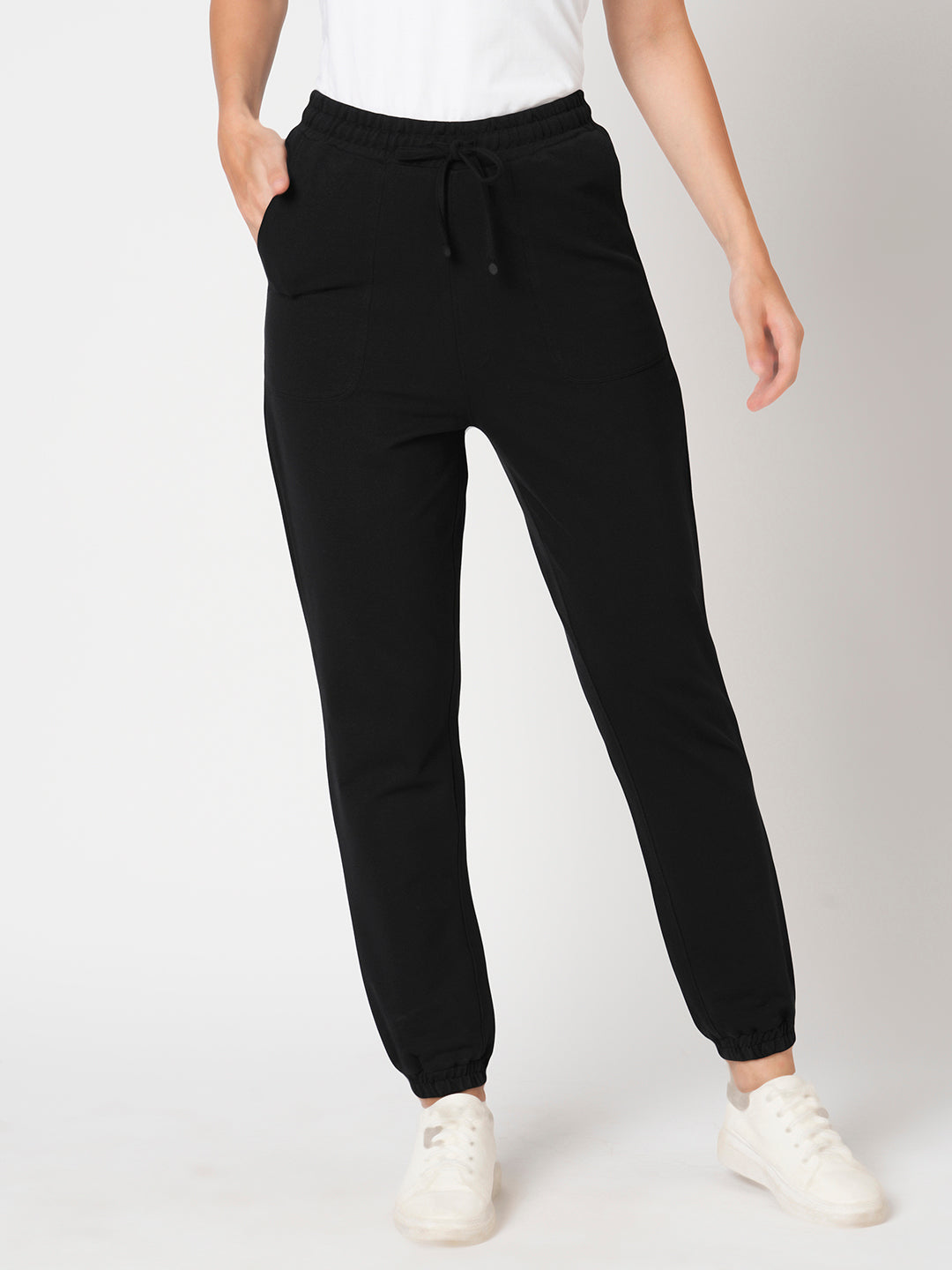 Women Black Mid-Rise Athleisure