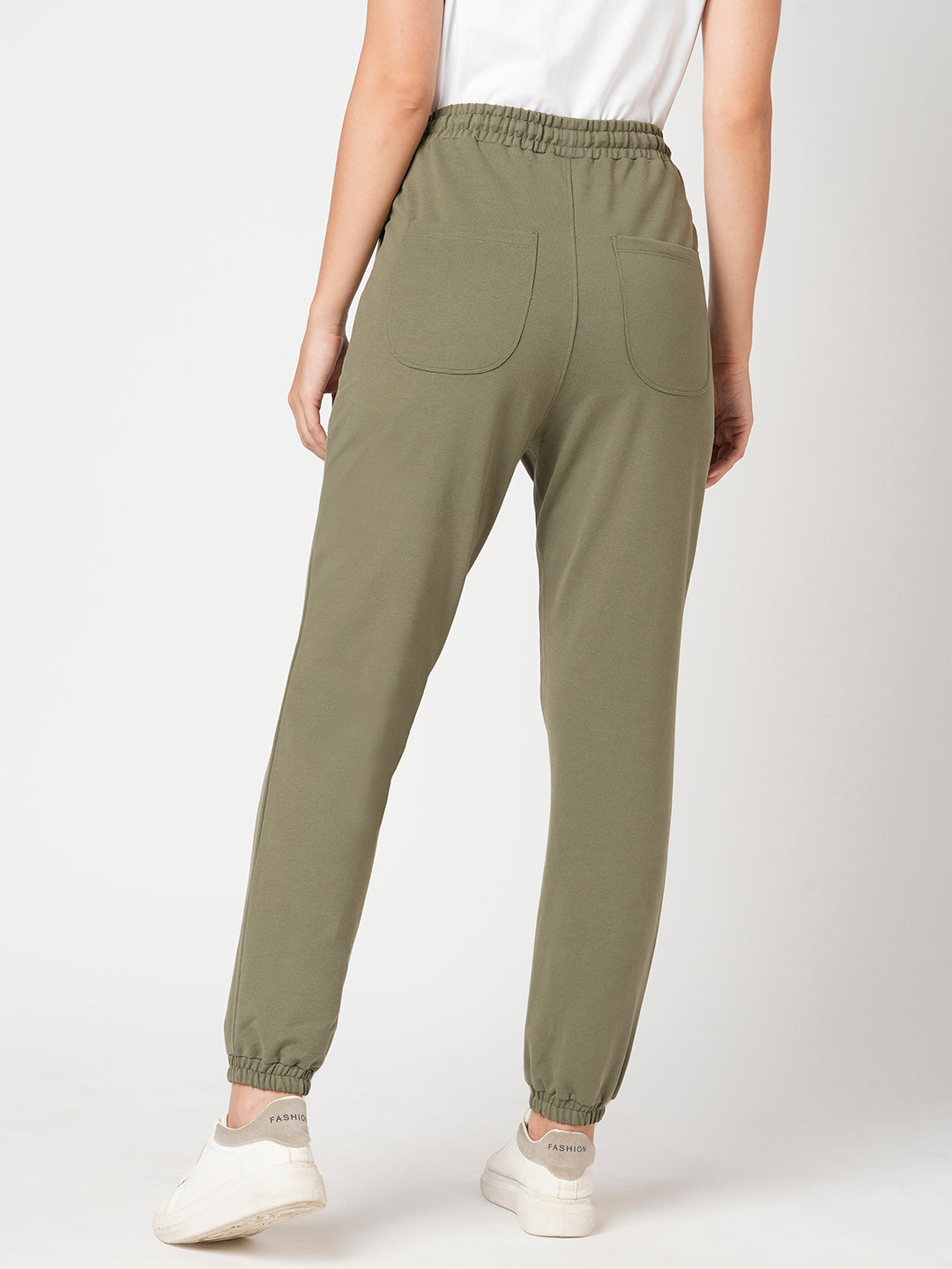 Women Olive High-Rise Joggers
