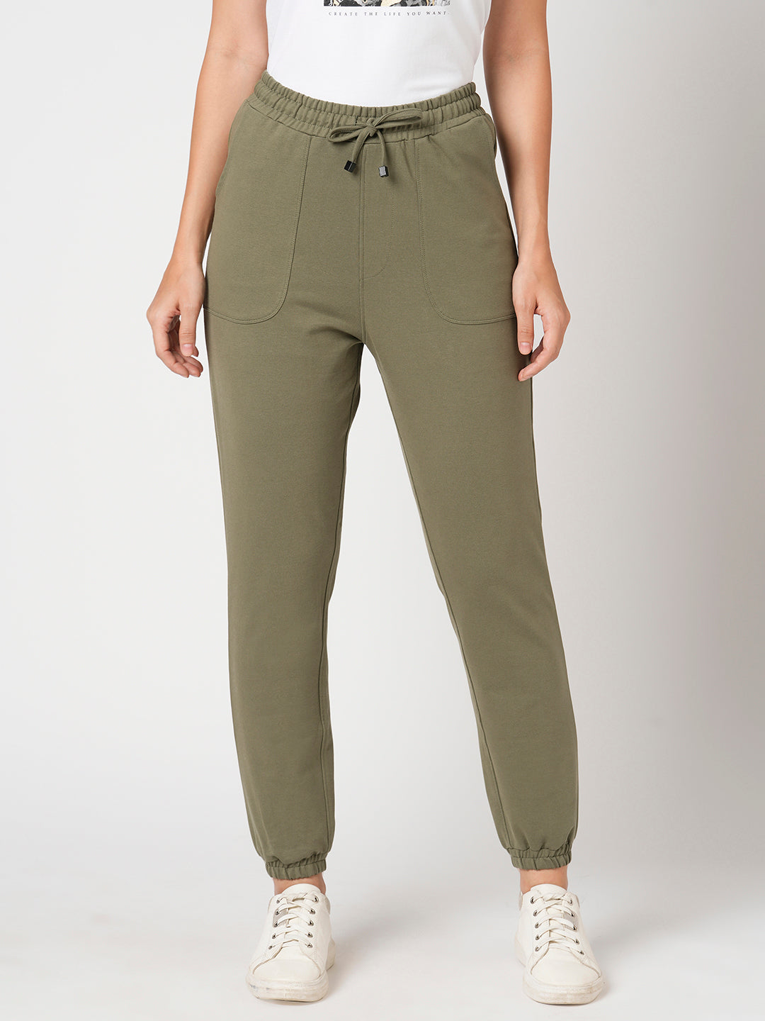 Women High-Rise Solid Relaxed Jogger