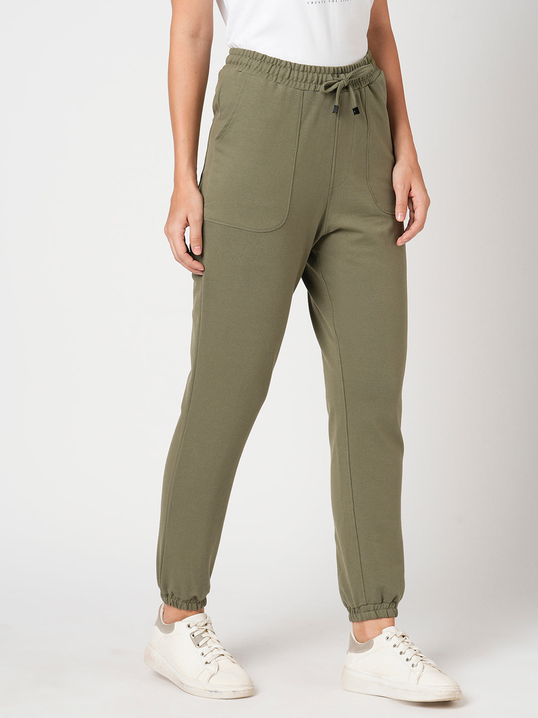 Women High-Rise Solid Relaxed Jogger