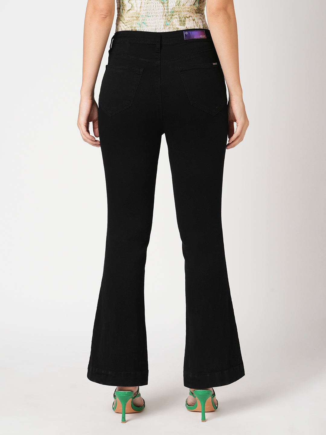 Women Black High-Rise Flare Jeans