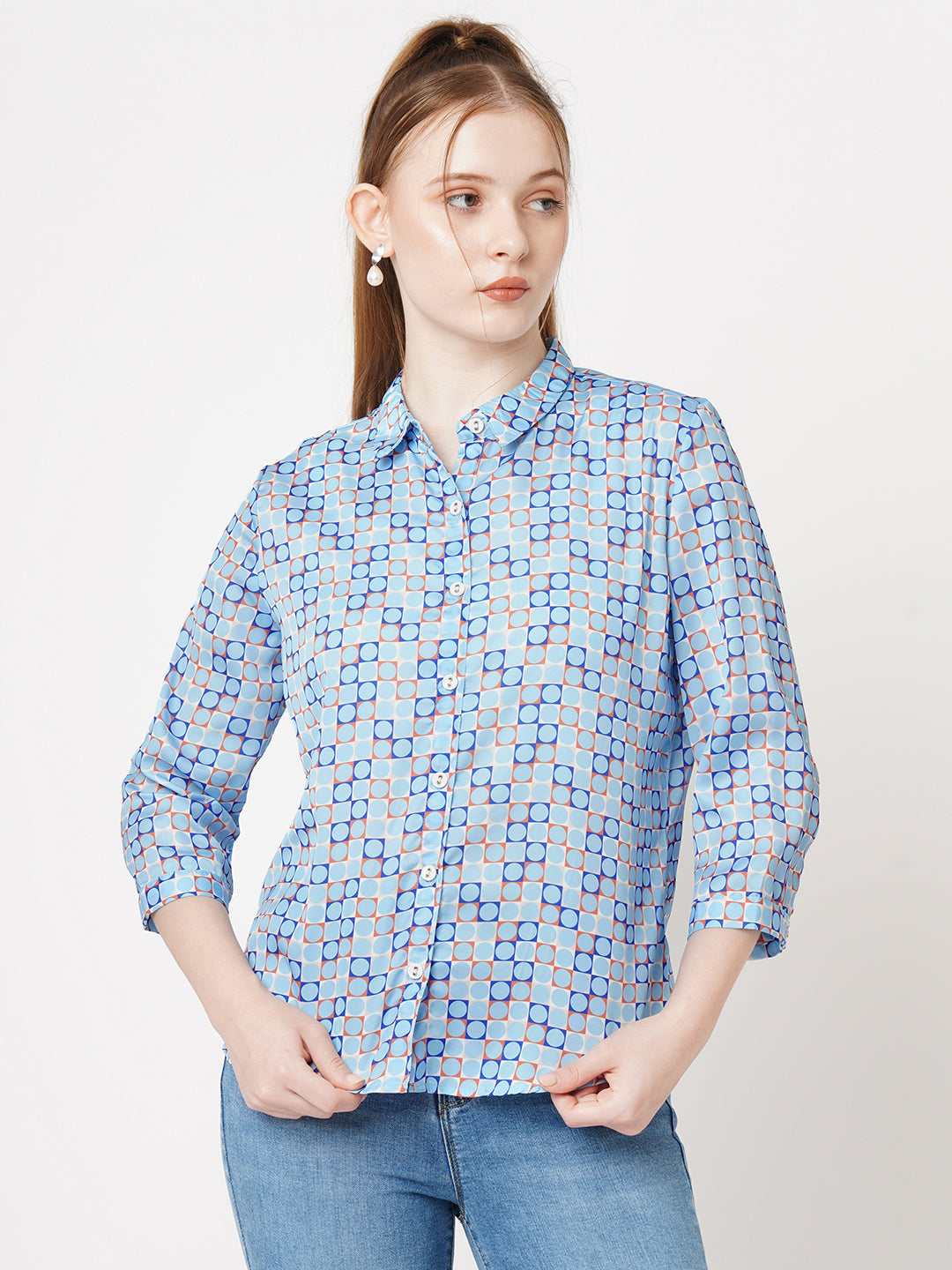 Women Geometric Print Shirt