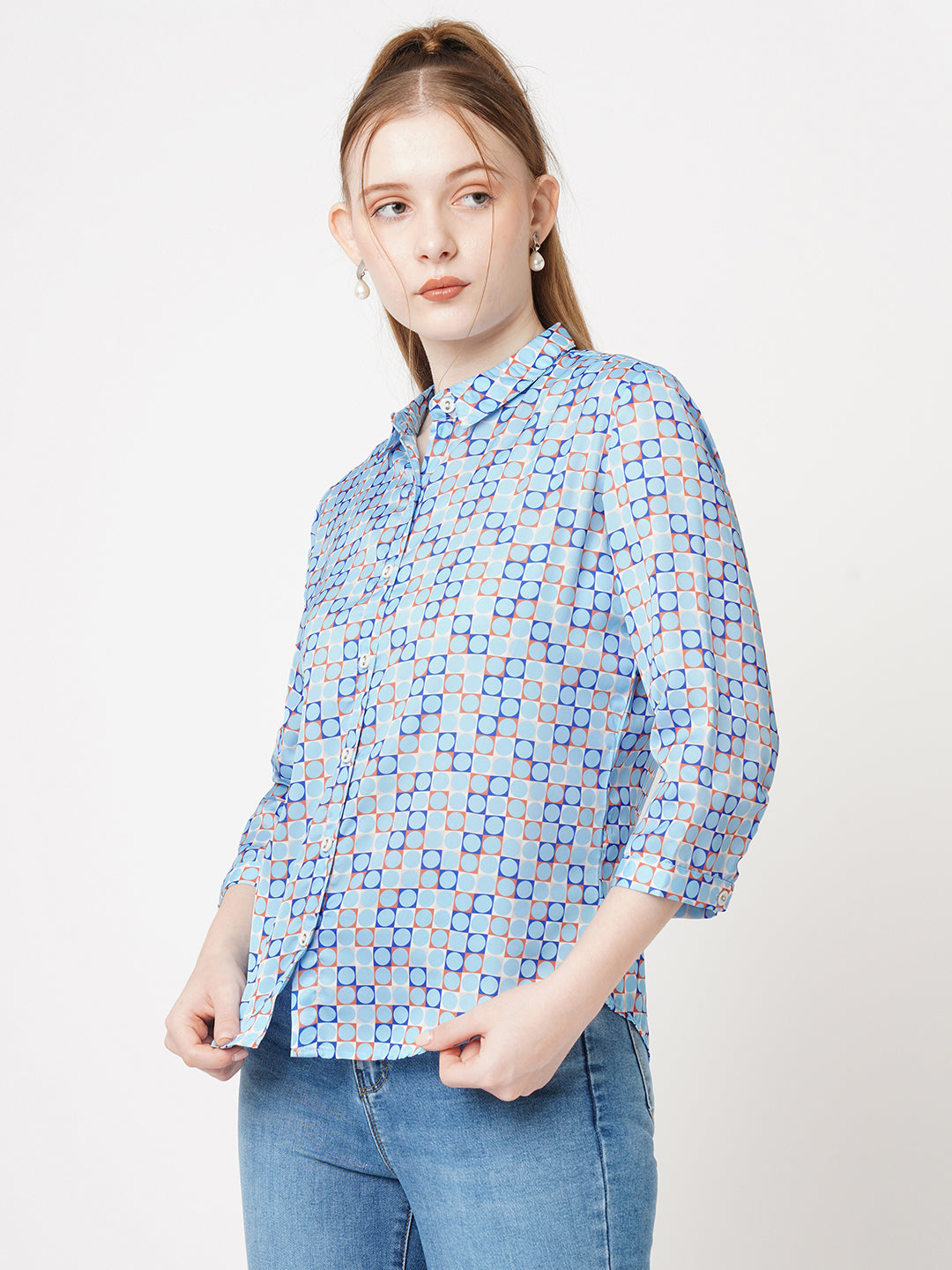 Women Geometric Print Shirt