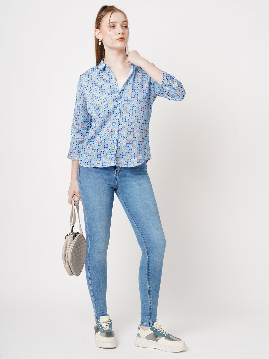 Women Geometric Print Shirt