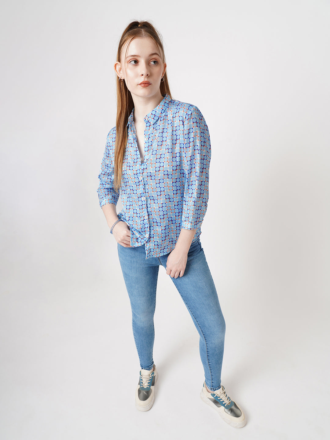 Women Geometric Print Shirt