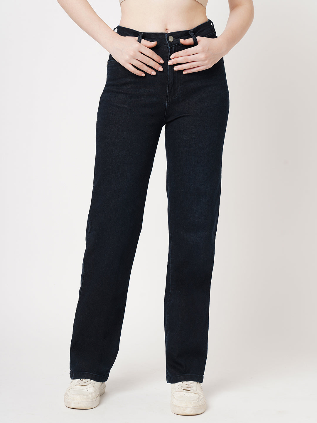 Women Dark Blue Relax Straight Fit Jeans