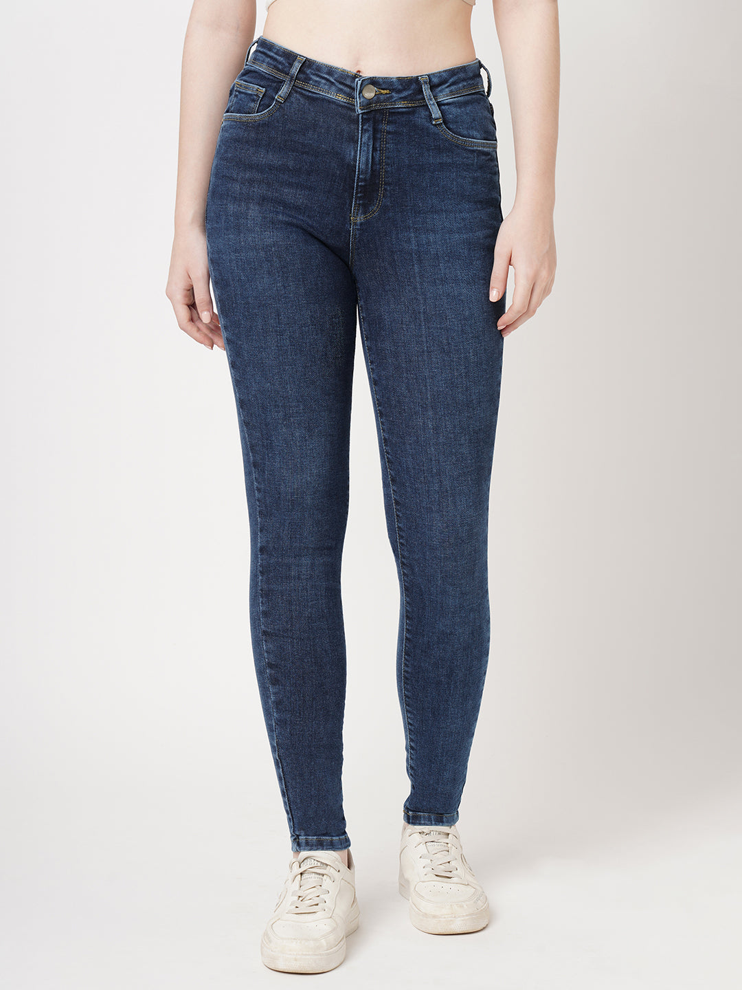 Women Blue High-Rise Skinny Jeans