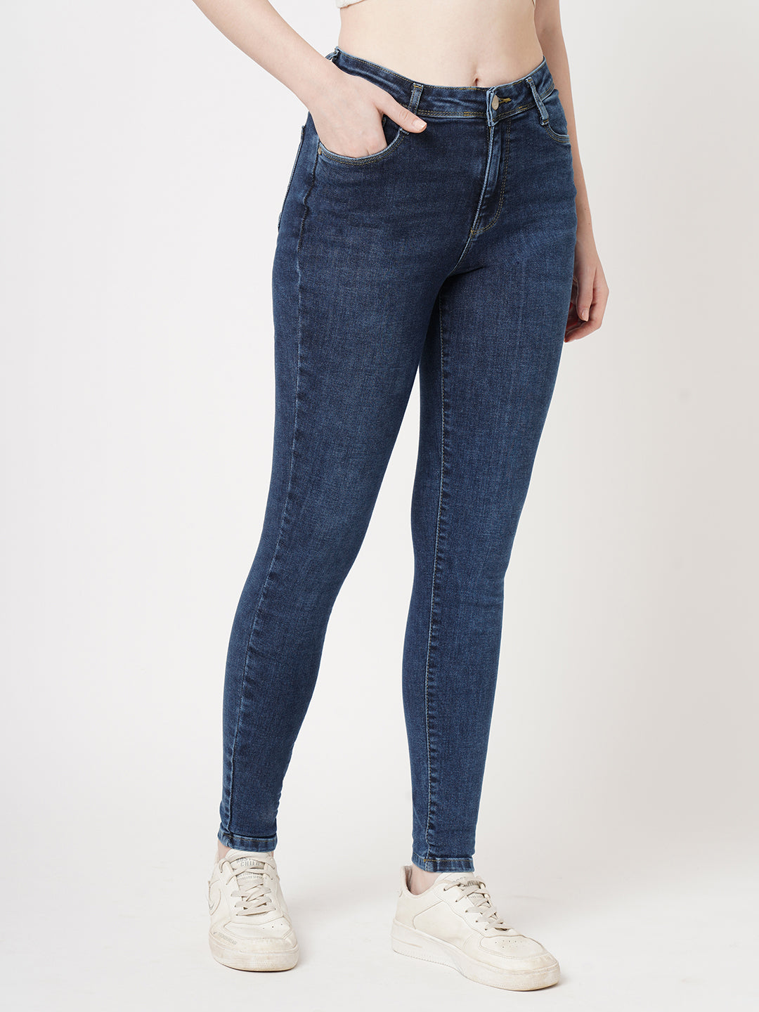 Women Blue High-Rise Skinny Jeans