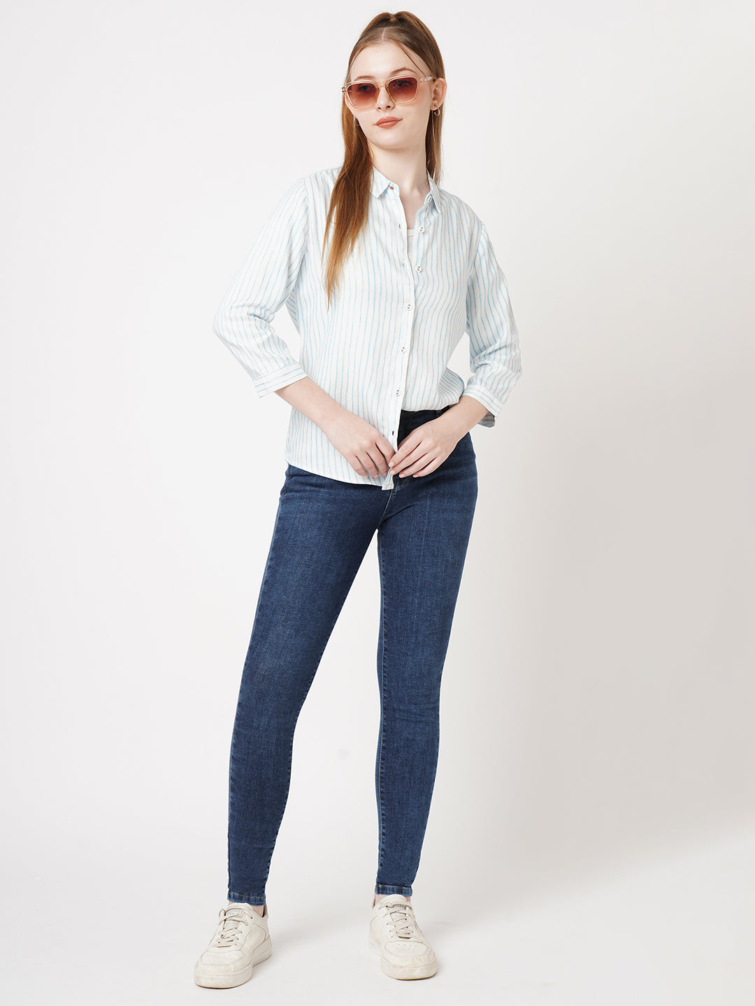 Women Blue High-Rise Skinny Jeans
