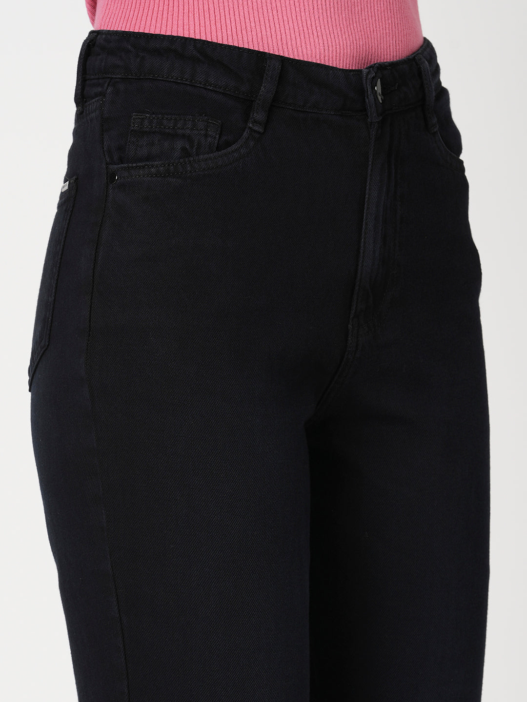 Women Charcoal Blue High-Rise Relaxed Straight Fit Jeans