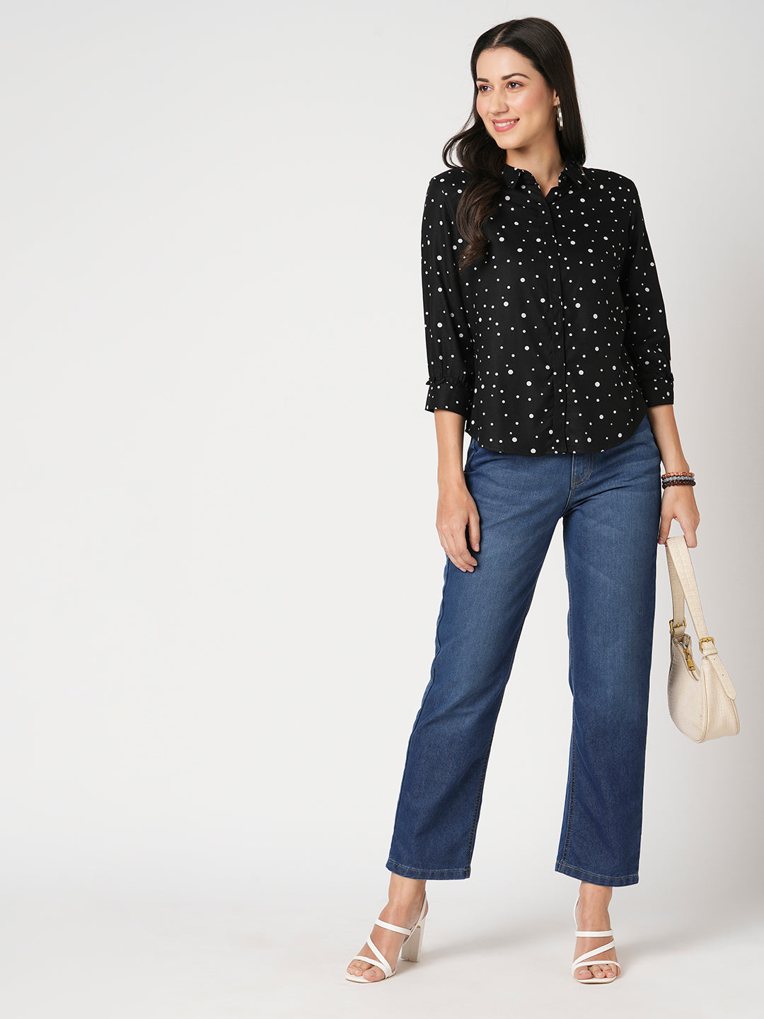 Women Blue High-Rise Straight Fit Jeans