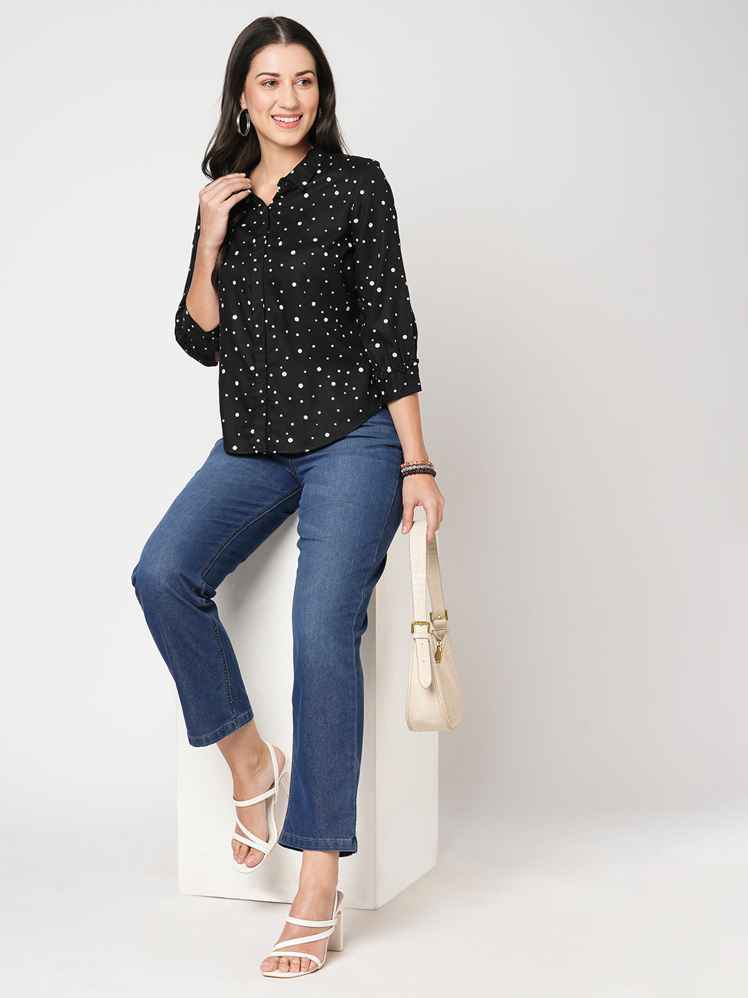 Women Blue High-Rise Straight Fit Jeans