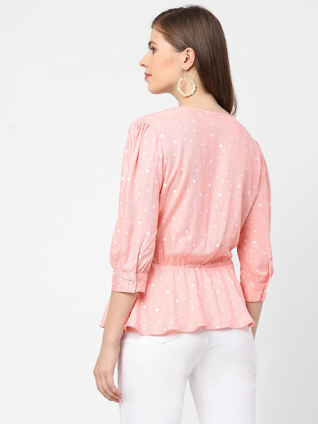 Women Peach Printed Top