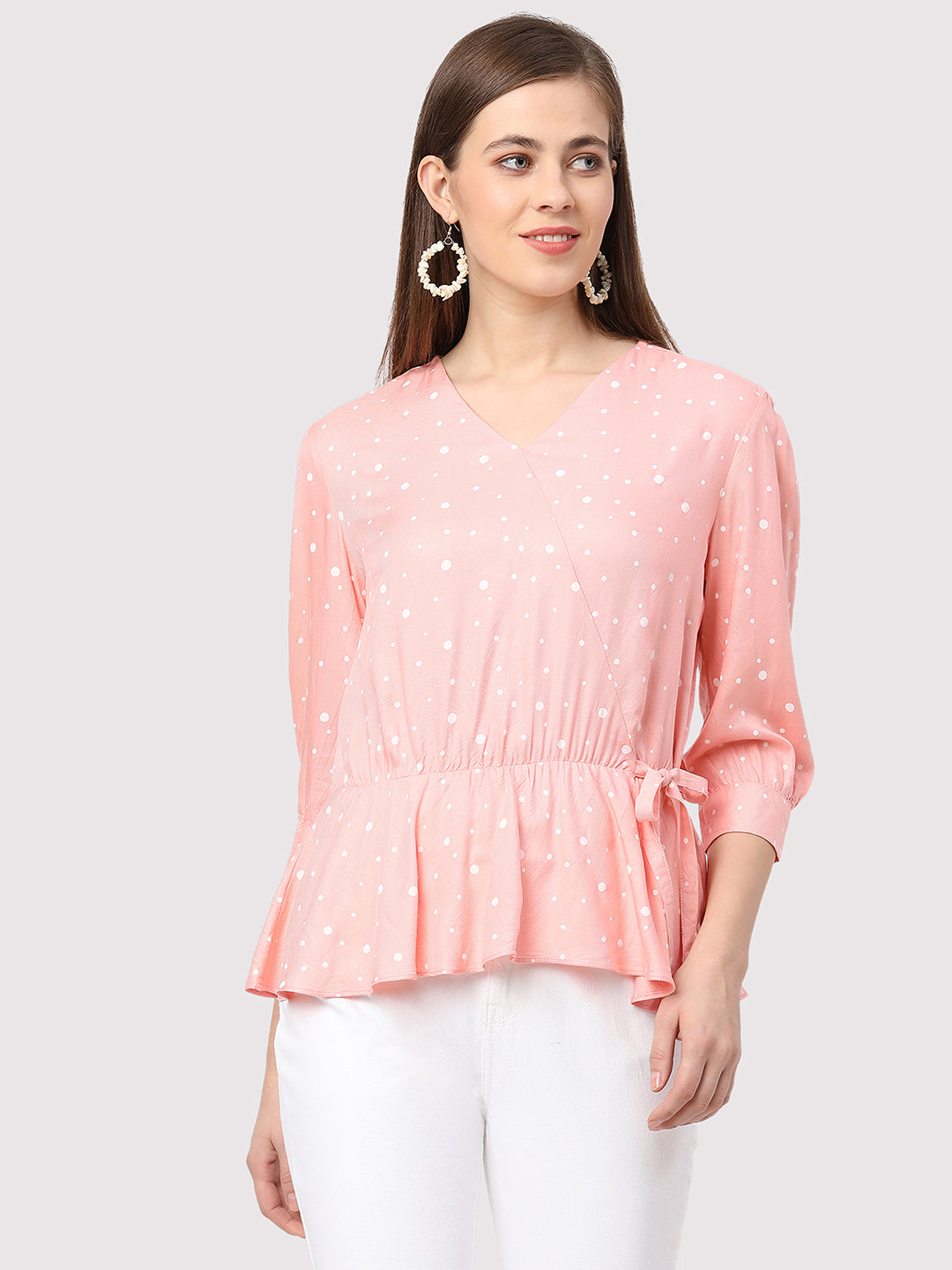 Women Peach Printed Top
