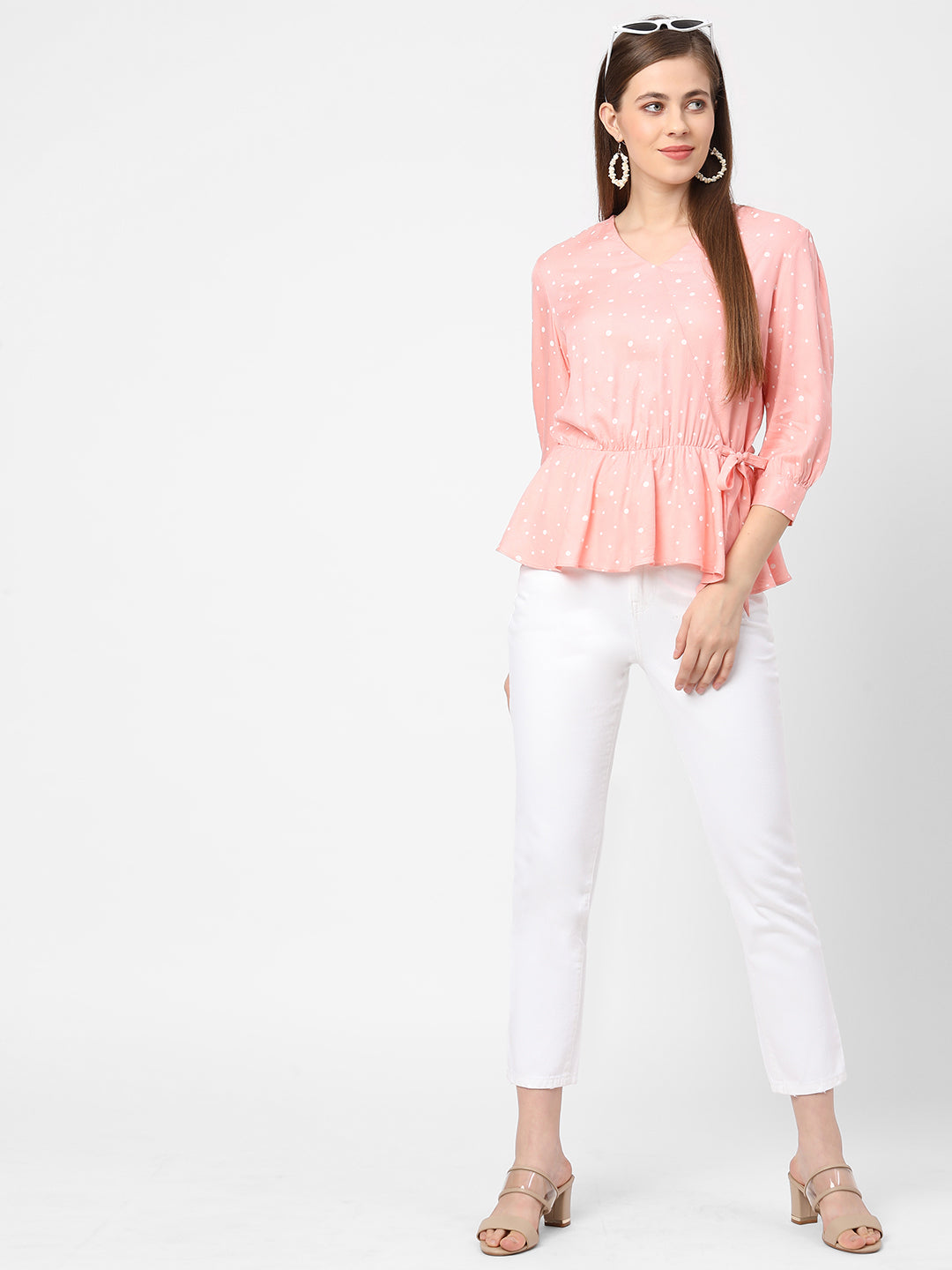 Women Peach Printed Top