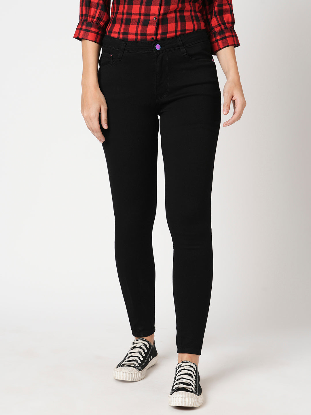 Women Black Sky High Skinny Jeans