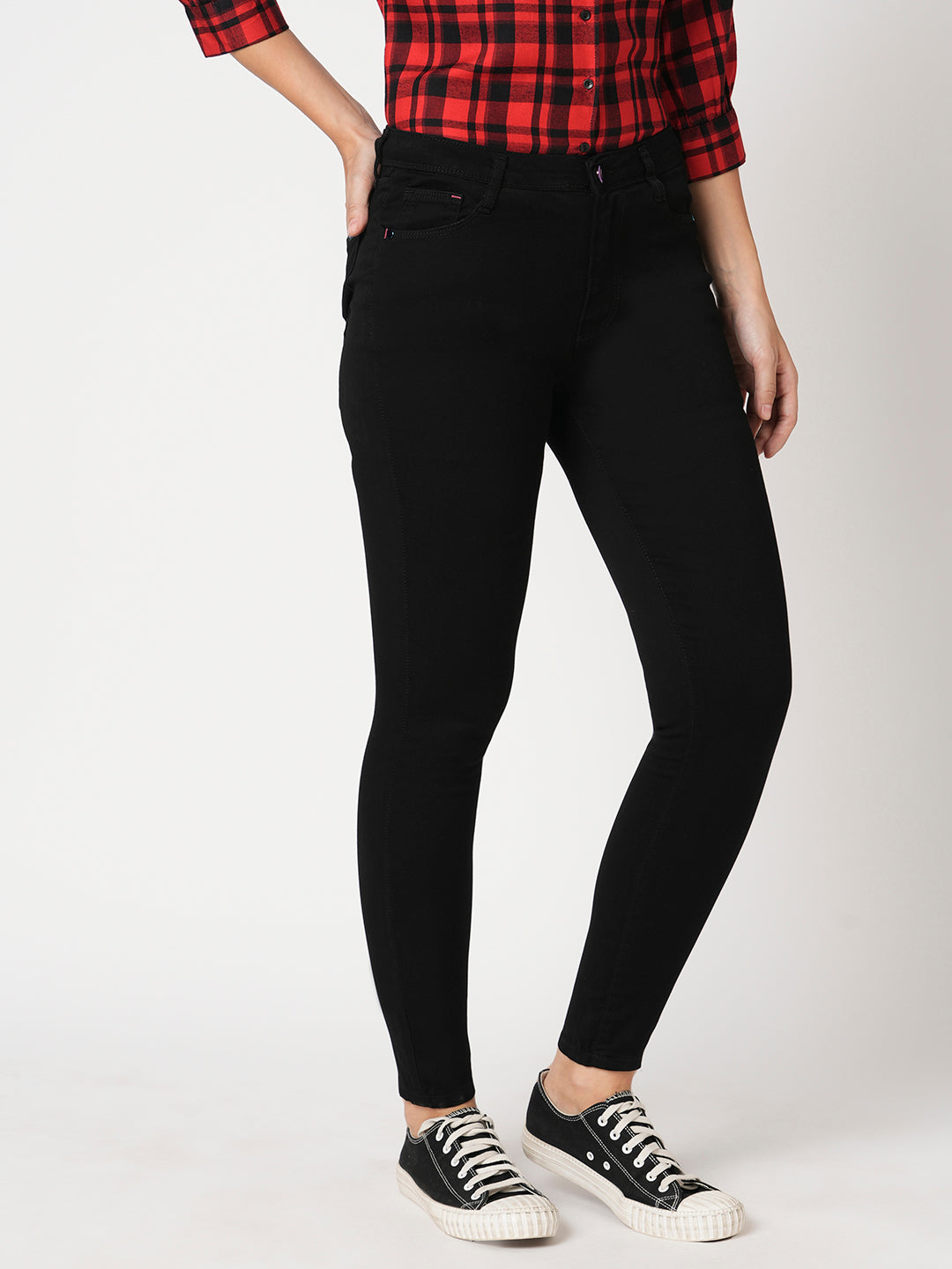 Women Black Sky High Skinny Jeans